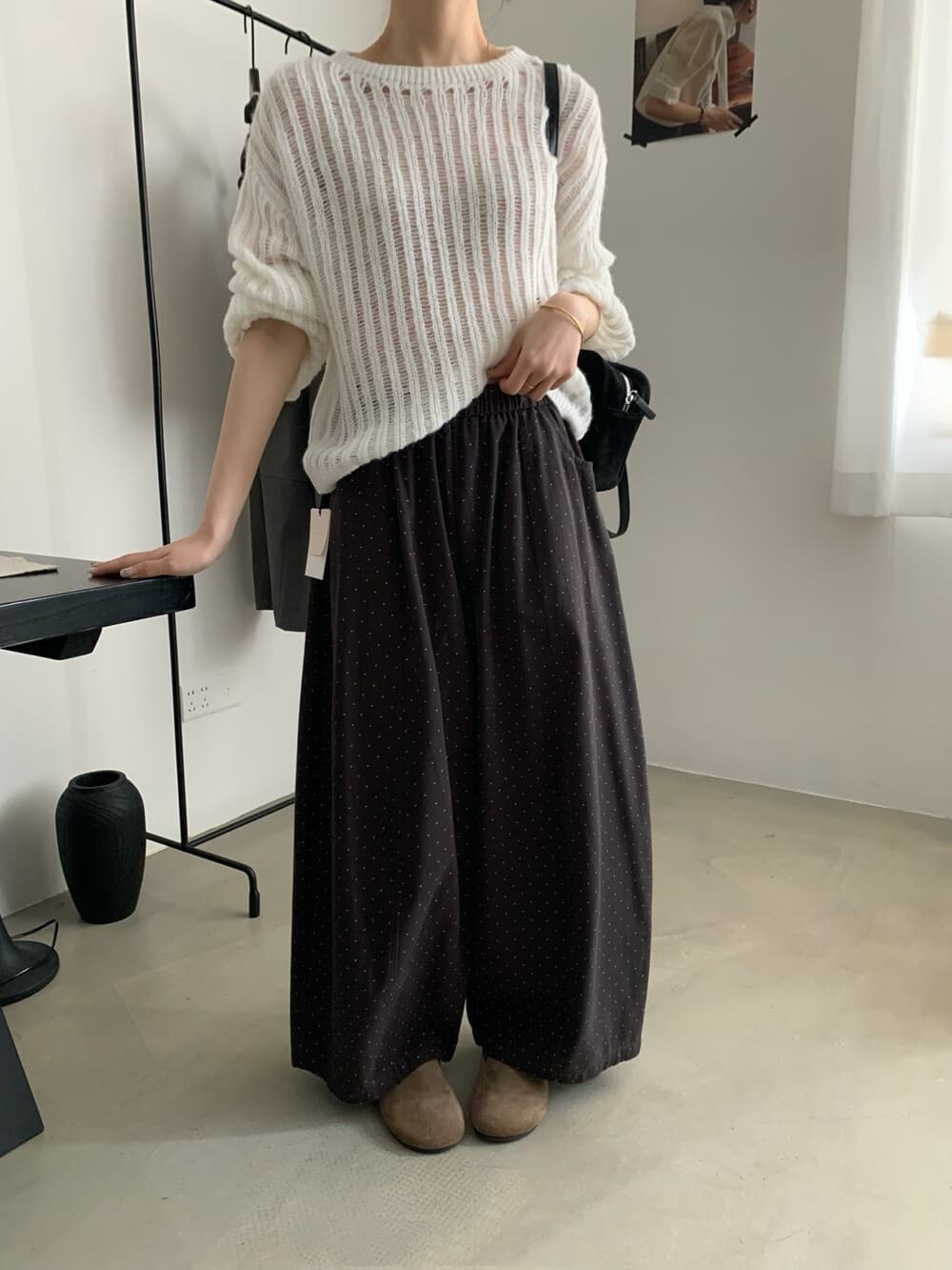 가을 켜기 새로운 폭발 푸시 도트 무늬 풍선 바지 입력 가게 반드시 가져 가라. 폭발 허리밴드 선택하지 마라. 사람들 캐주얼 바지 상세 이미지 17