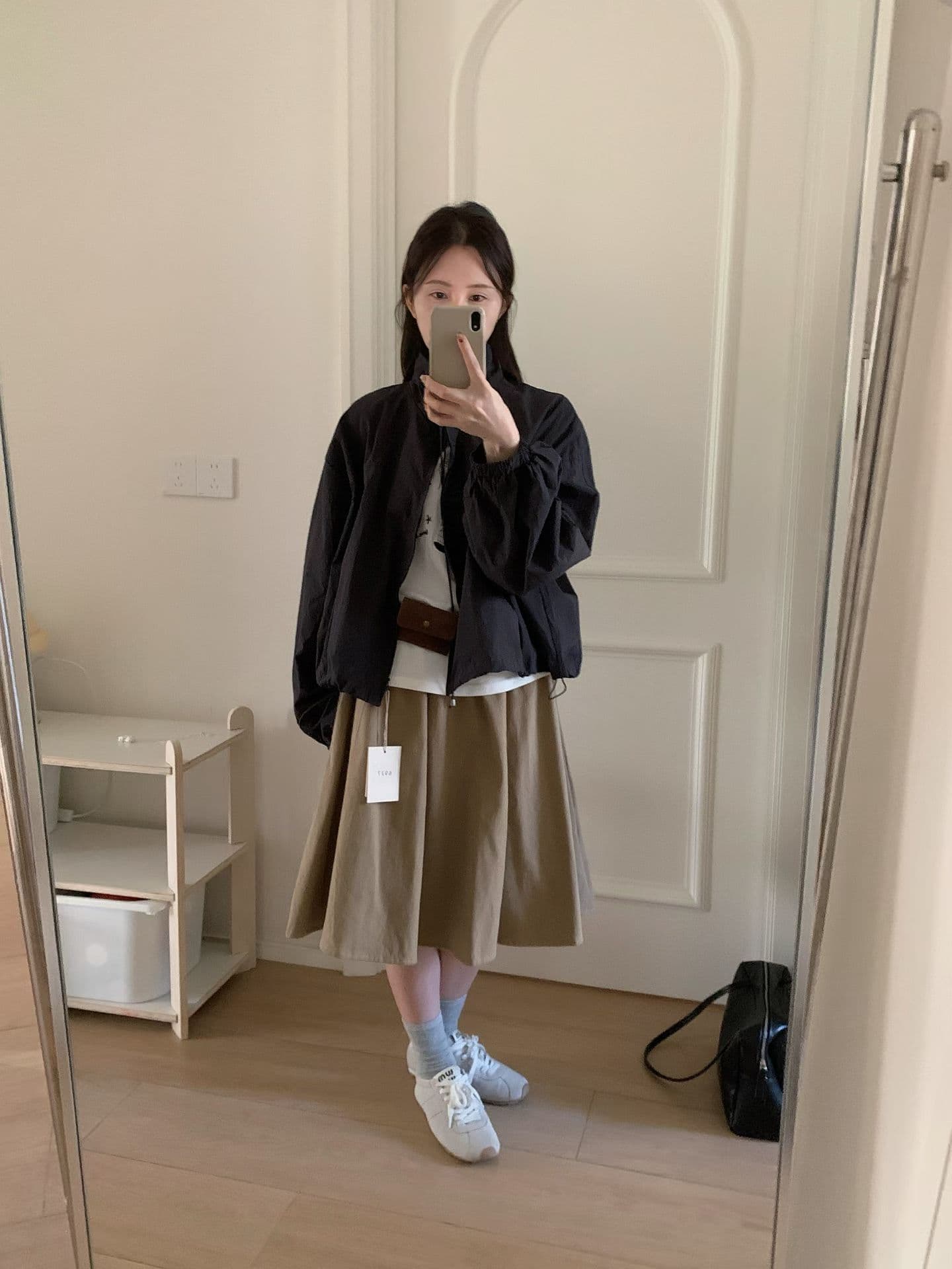실사 26 가을 켜기 새로운 이른 가을 다용도 패션 싱글 제품 있음 질감 방풍 짧은 외투 상세 이미지 11