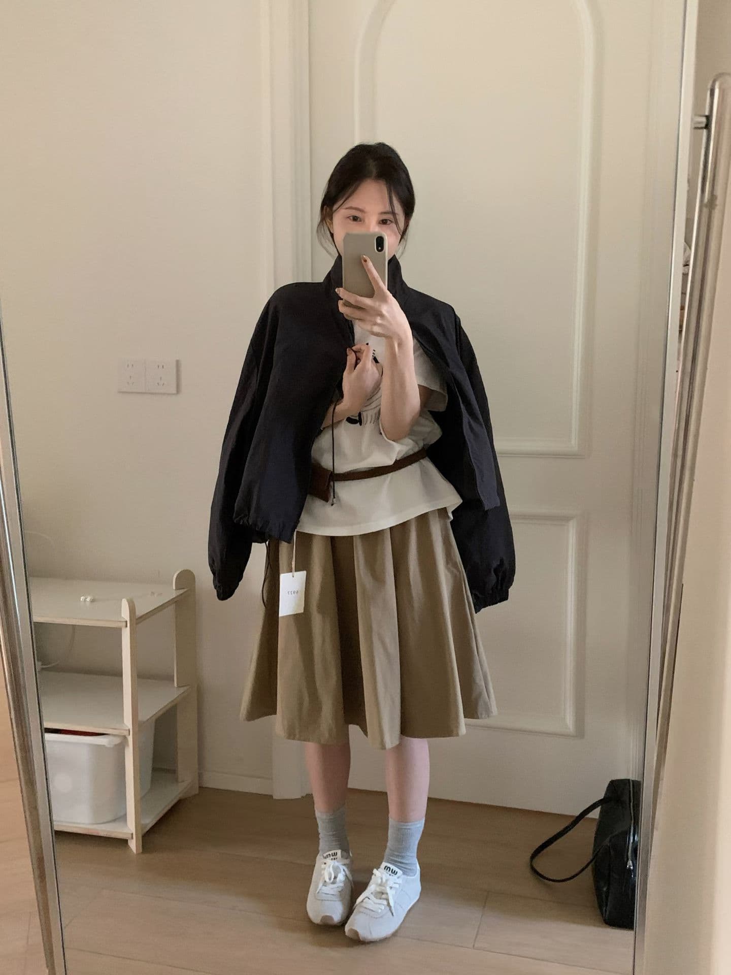 실사 26 가을 켜기 새로운 이른 가을 다용도 패션 싱글 제품 있음 질감 방풍 짧은 외투 상세 이미지 15