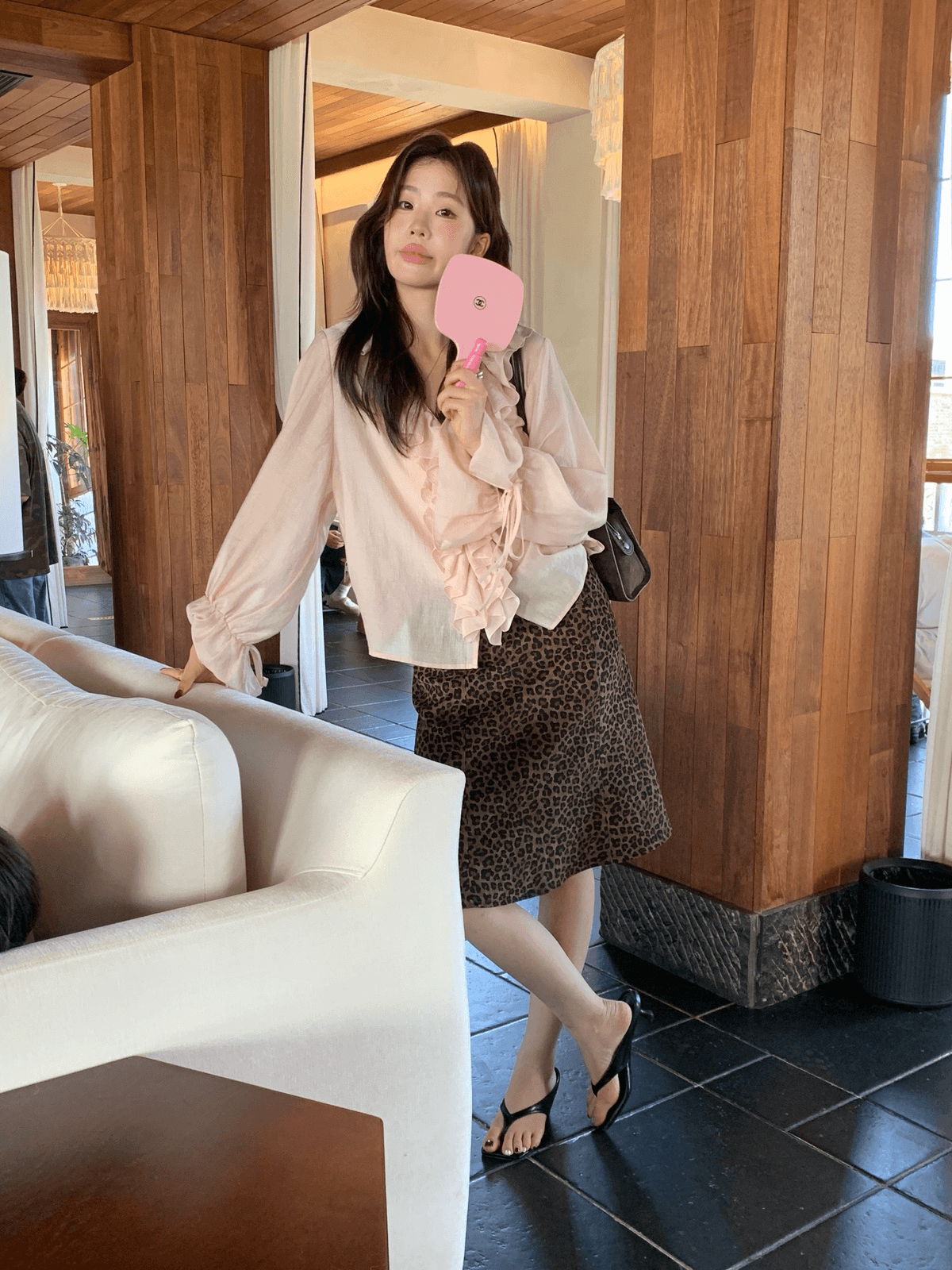 26 가을 켜기 새로운 프랑스식 부드러운 프릴 V넥 긴팔 작은 셔츠 상세 이미지 11