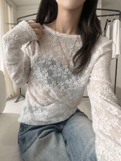 가을 켜기 새로운 26 가을 레이스 기본 셔츠 이후 백리스 디자인 센스 작은 셔츠 이미지 3