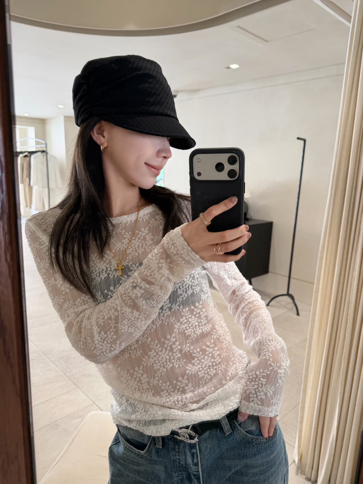 가을 켜기 새로운 26 가을 레이스 기본 셔츠 이후 백리스 디자인 센스 작은 셔츠 상세 이미지 3