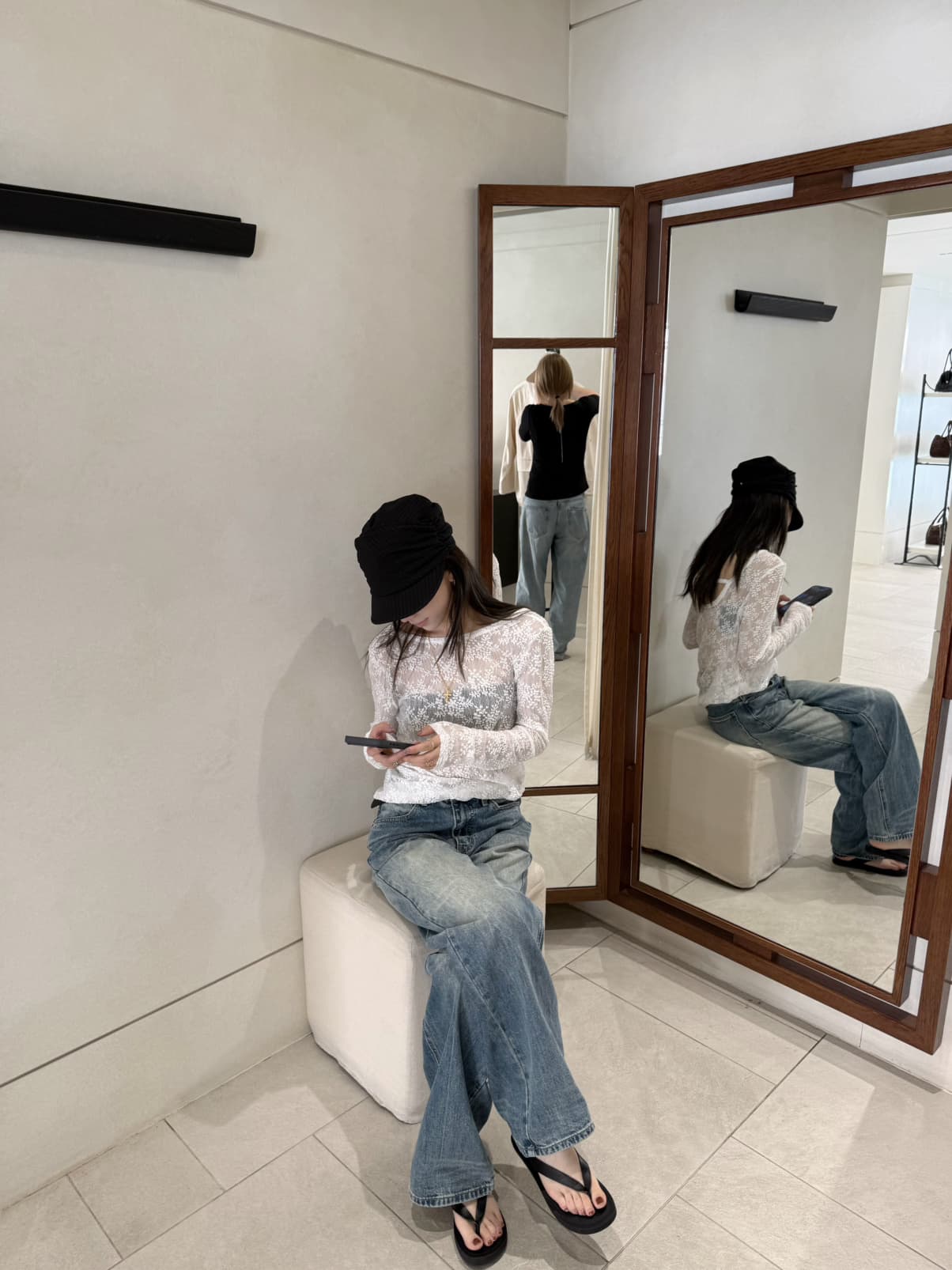 가을 켜기 새로운 26 가을 레이스 기본 셔츠 이후 백리스 디자인 센스 작은 셔츠 상세 이미지 9