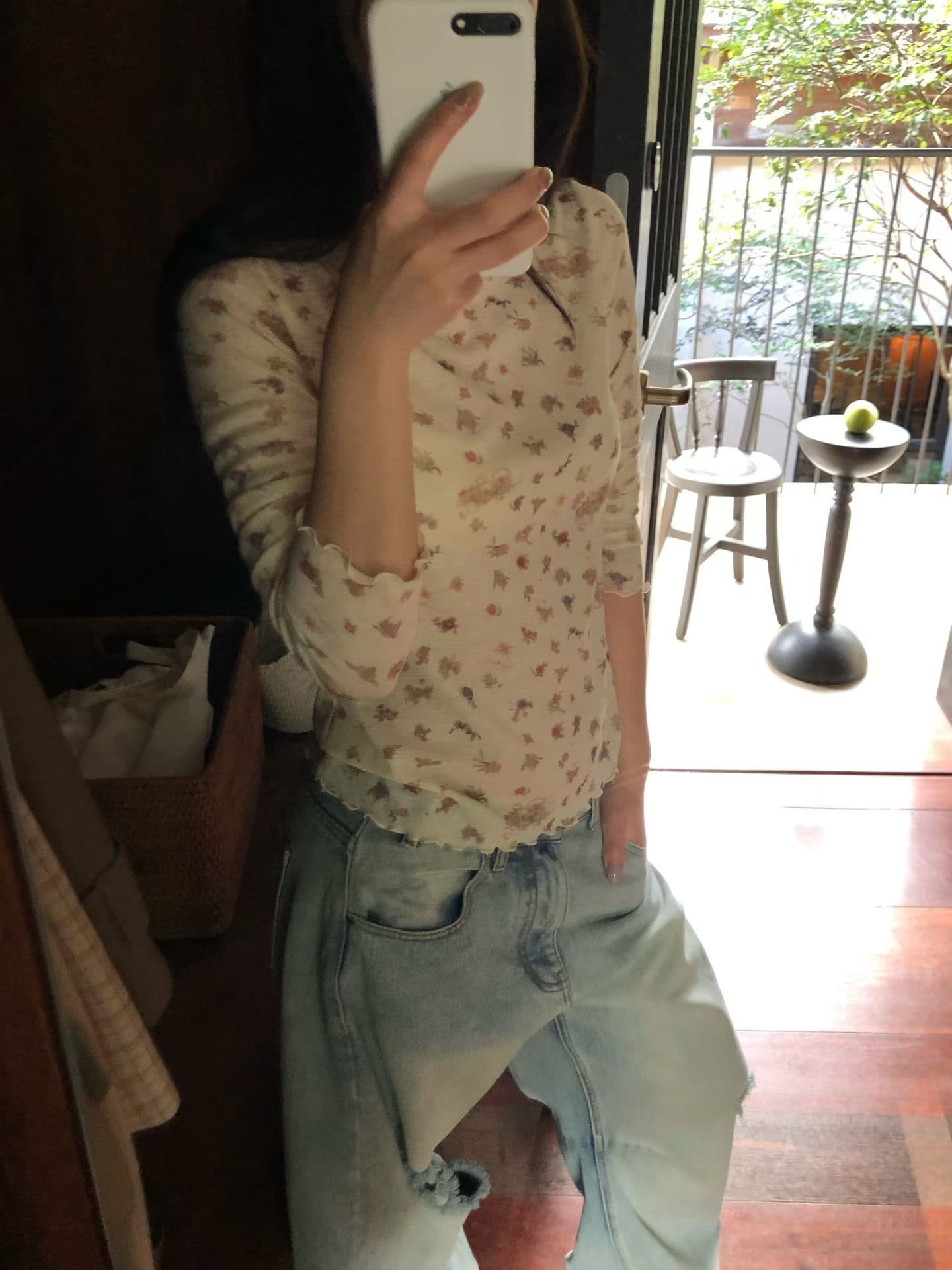 26 년 가을 켜기 새로운 한 여성 달콤함 연령 감소 프릴 꽃무늬 만나는 긴팔 티셔츠 상세 이미지 9