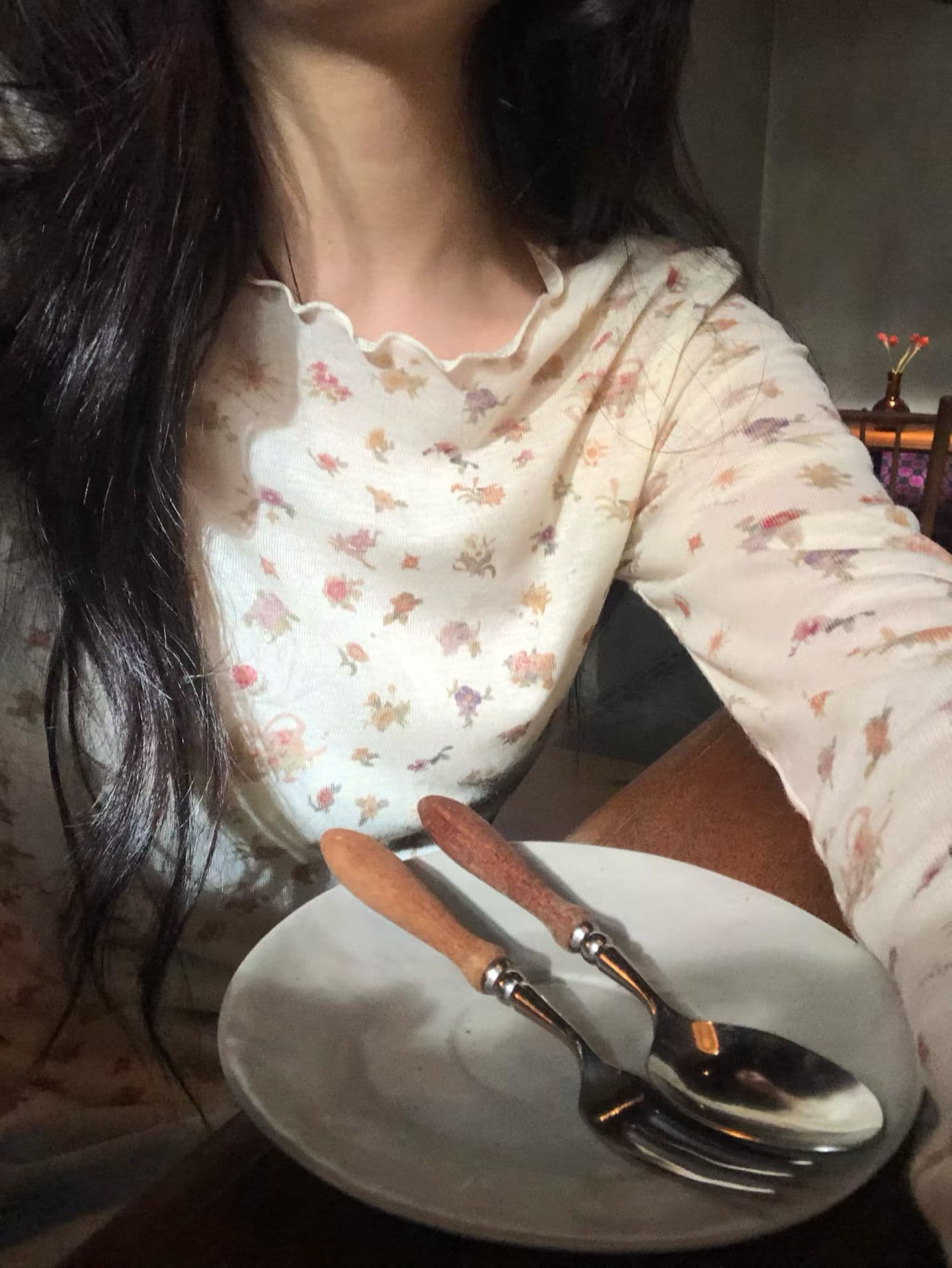 26 년 가을 켜기 새로운 한 여성 달콤함 연령 감소 프릴 꽃무늬 만나는 긴팔 티셔츠 상세 이미지 12