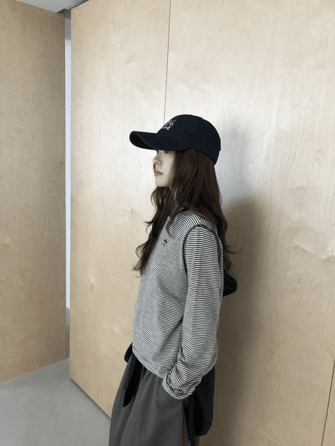 26 가을 켜기 새로운 가을 다용도 스트라이프 긴팔 티셔츠 보존 섹션 슈퍼 사랑 긴팔 티셔츠 이미지 3