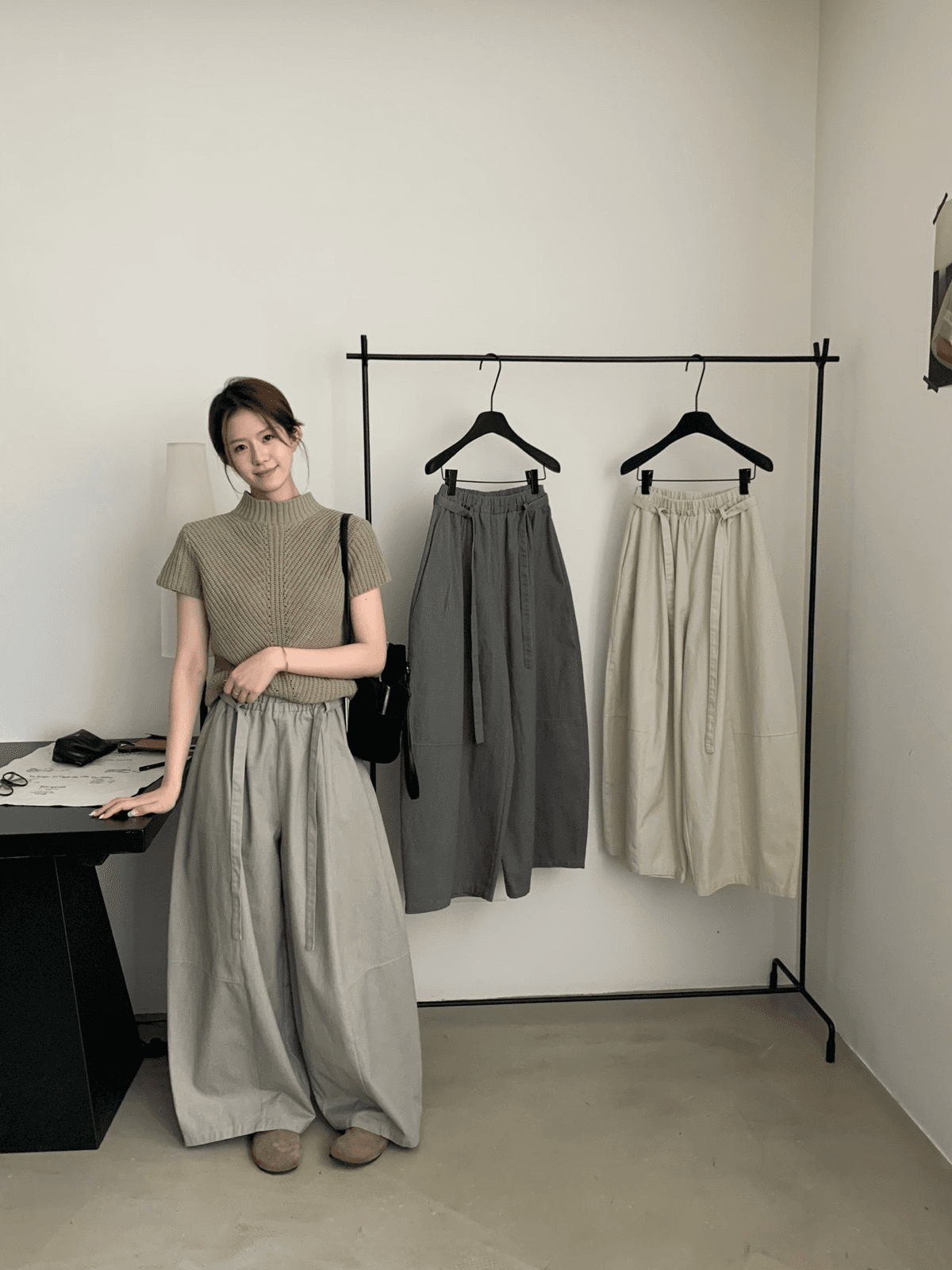 획기적인 판매량 벨트 풍선 바지 슈퍼 좋은 착용 다시 다용도 허리밴드 포괄적 인 전체 캐주얼 바지 상세 이미지 7