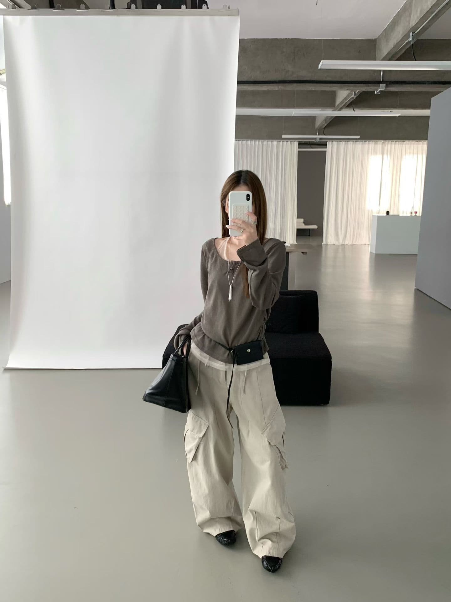 실사 26 가을 켜기 새로운 폭발 페이크 레이어드 돌아 가기 싱글 평가 초고 상체 자이언트 슬림해 보이는 긴팔 티셔츠 상세 이미지 13