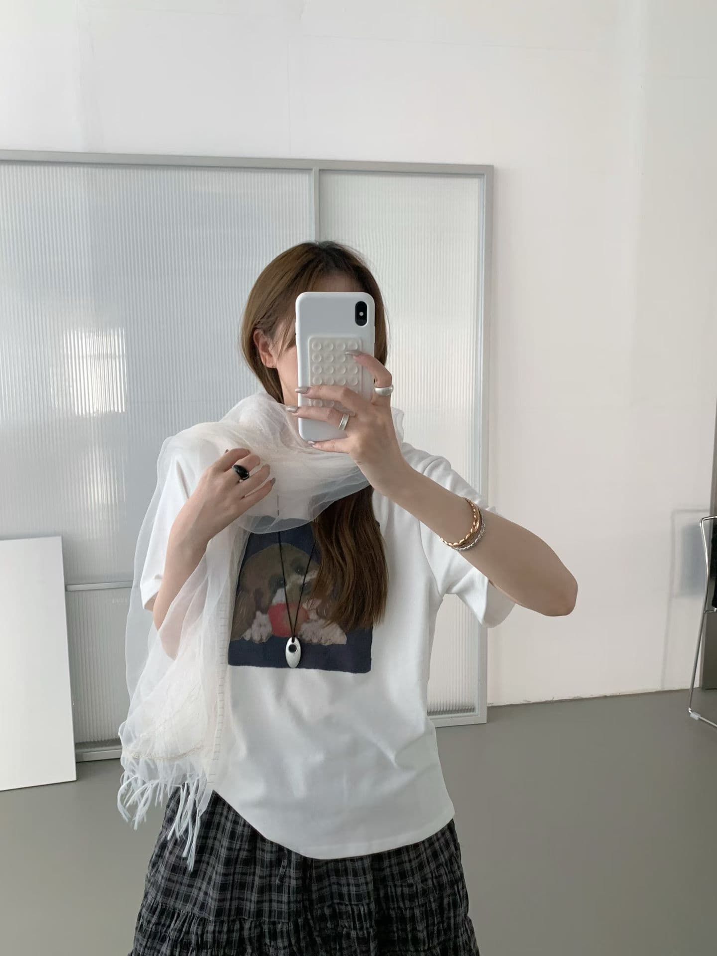 실사 26 가을 켜기 새로운 한 부서 만화 패턴 다용도 출퇴근 반팔 티셔츠 상세 이미지 9