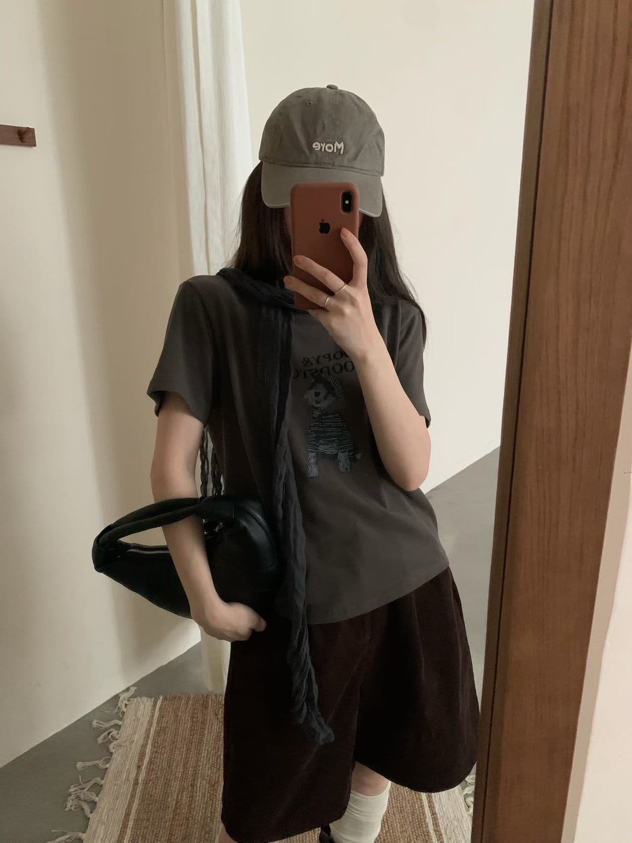 실사 26 가을 켜기 새로운 한 부서 레트로 느긋한 만화 반팔 티셔츠 경기 스카프 상세 이미지 13
