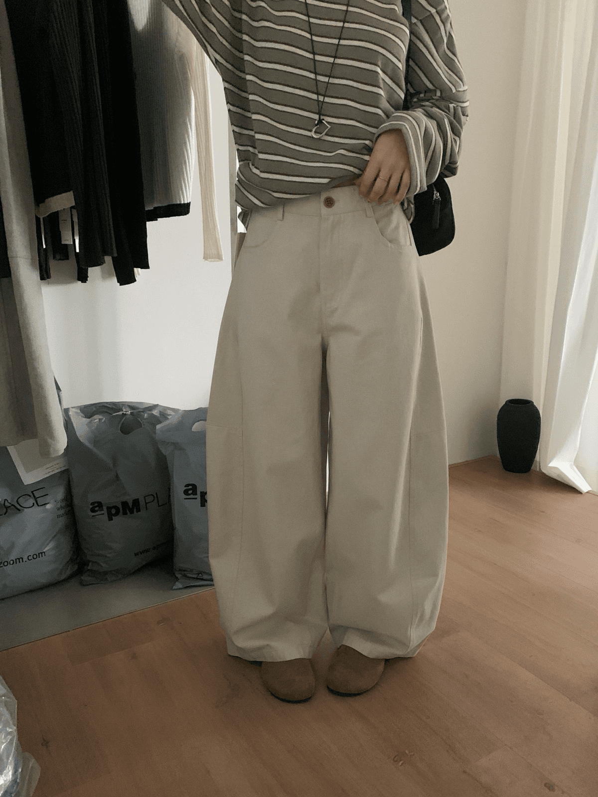 폭발 계속 느긋한 센스 모통이 칼 바지 가을 켜기 새로운 상체 자이언트 잘 생긴 다용도 캐주얼 바지 상세 이미지 15