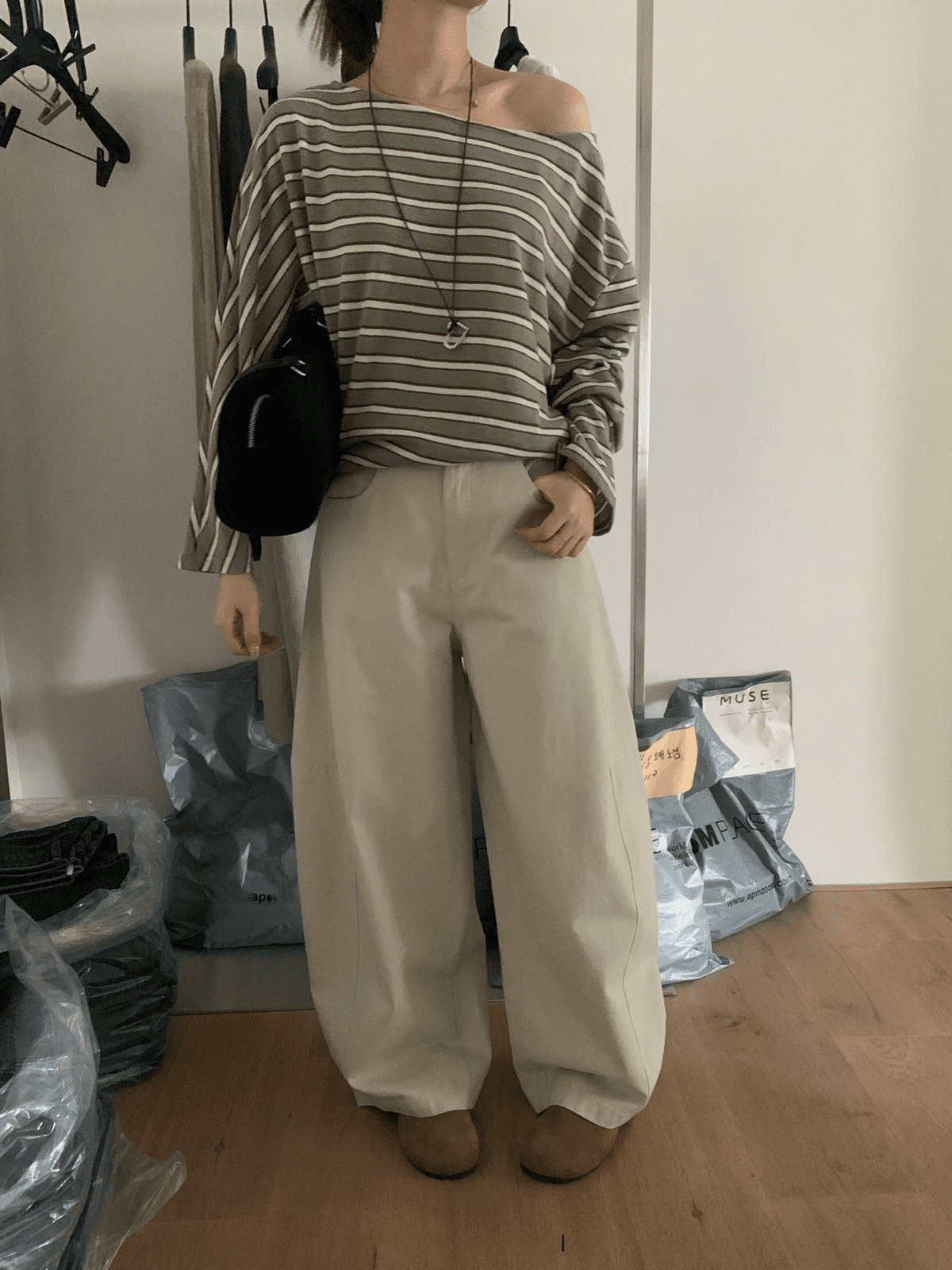 폭발 계속 느긋한 센스 모통이 칼 바지 가을 켜기 새로운 상체 자이언트 잘 생긴 다용도 캐주얼 바지 상세 이미지 17