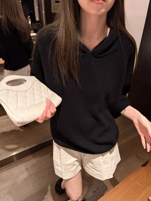가을 켜기 새로운 한 부서 후드 티 스웨터 핏 스타일 루즈핏 표지 배 니트 스웨터 이미지 2