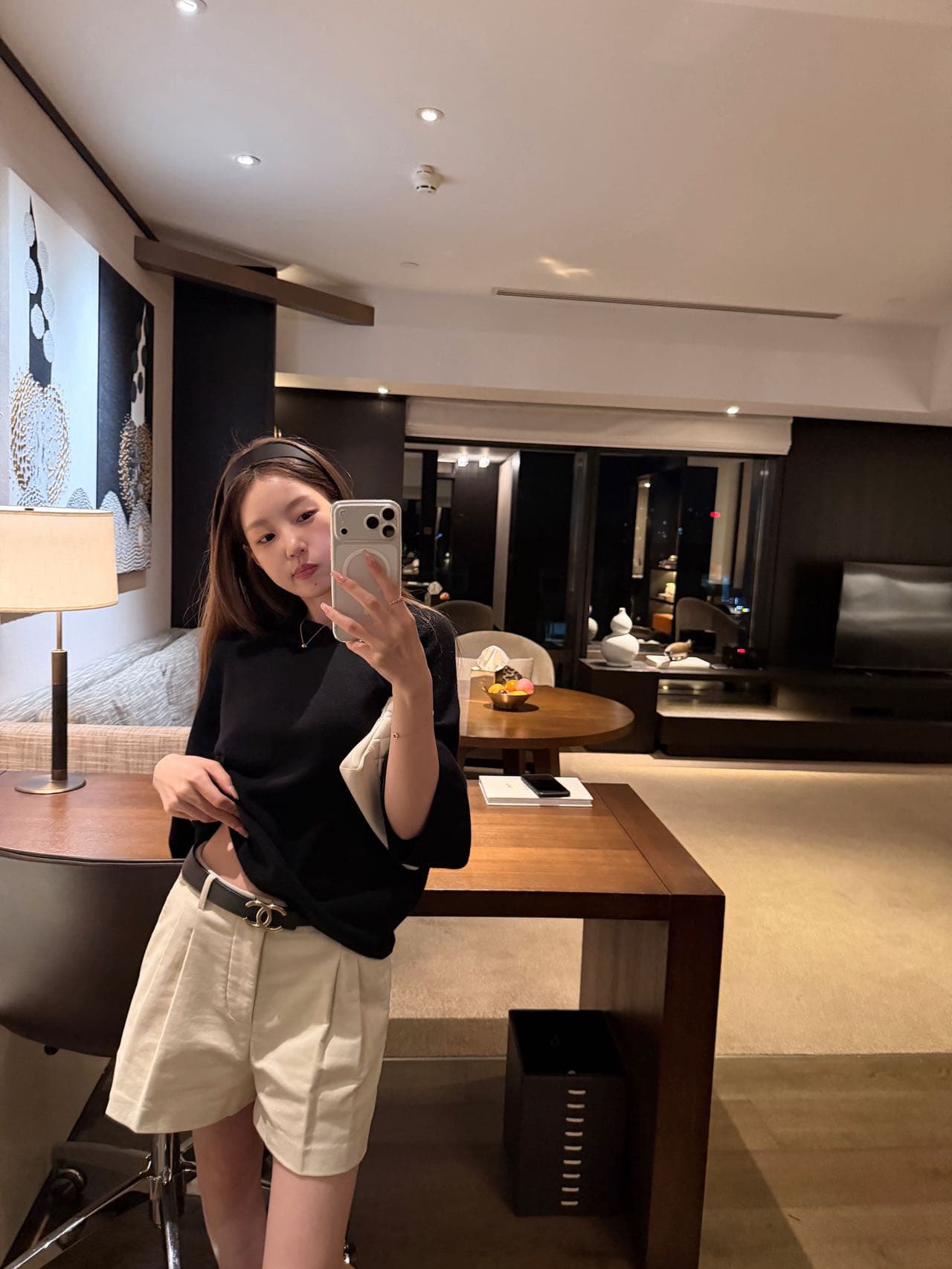 가을 켜기 새로운 한 부서 후드 티 스웨터 핏 스타일 루즈핏 표지 배 니트 스웨터 상세 이미지 6