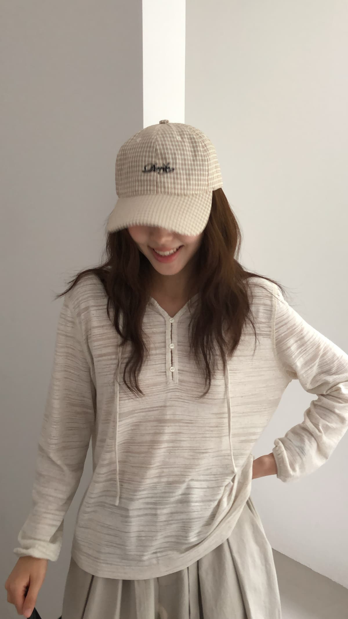 가을 켜기 새로운 한 부서 느긋한 바람 루즈핏 단색 후드 니트 t 모자 셔츠 인사이드 가져 가라. 싱글 착용 모두 매우 아름답다. 긴팔 티셔츠 상세 이미지 3