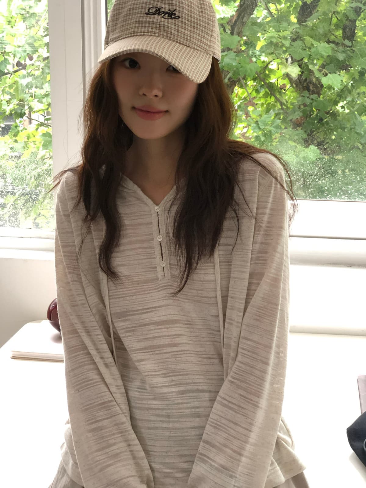 가을 켜기 새로운 한 부서 느긋한 바람 루즈핏 단색 후드 니트 t 모자 셔츠 인사이드 가져 가라. 싱글 착용 모두 매우 아름답다. 긴팔 티셔츠 상세 이미지 4