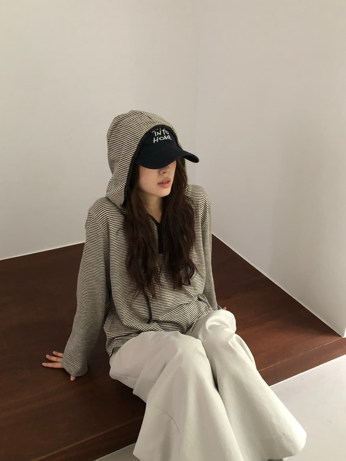 가을 켜기 새로운 한 부서 느긋한 바람 루즈핏 단색 후드 니트 t 모자 셔츠 인사이드 가져 가라. 싱글 착용 모두 매우 아름답다. 긴팔 티셔츠 상세 이미지 16