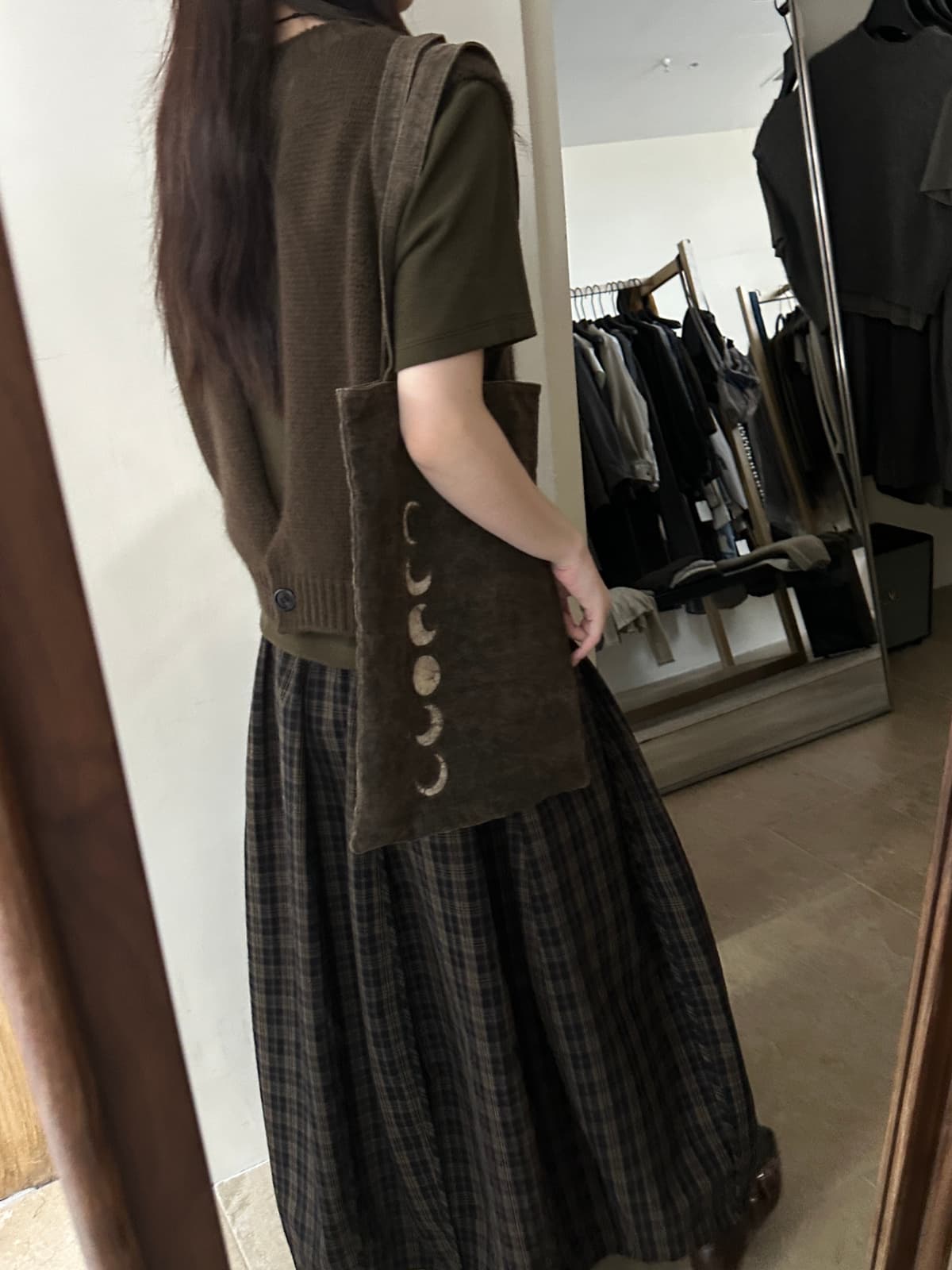 대 폭발 레트로 체크무늬 꽃밭 슈퍼 판매하기 좋은 ~ 중 일본식 레트로 체크무늬 한 마디 중간 길이 반신 스커트 상세 이미지 11
