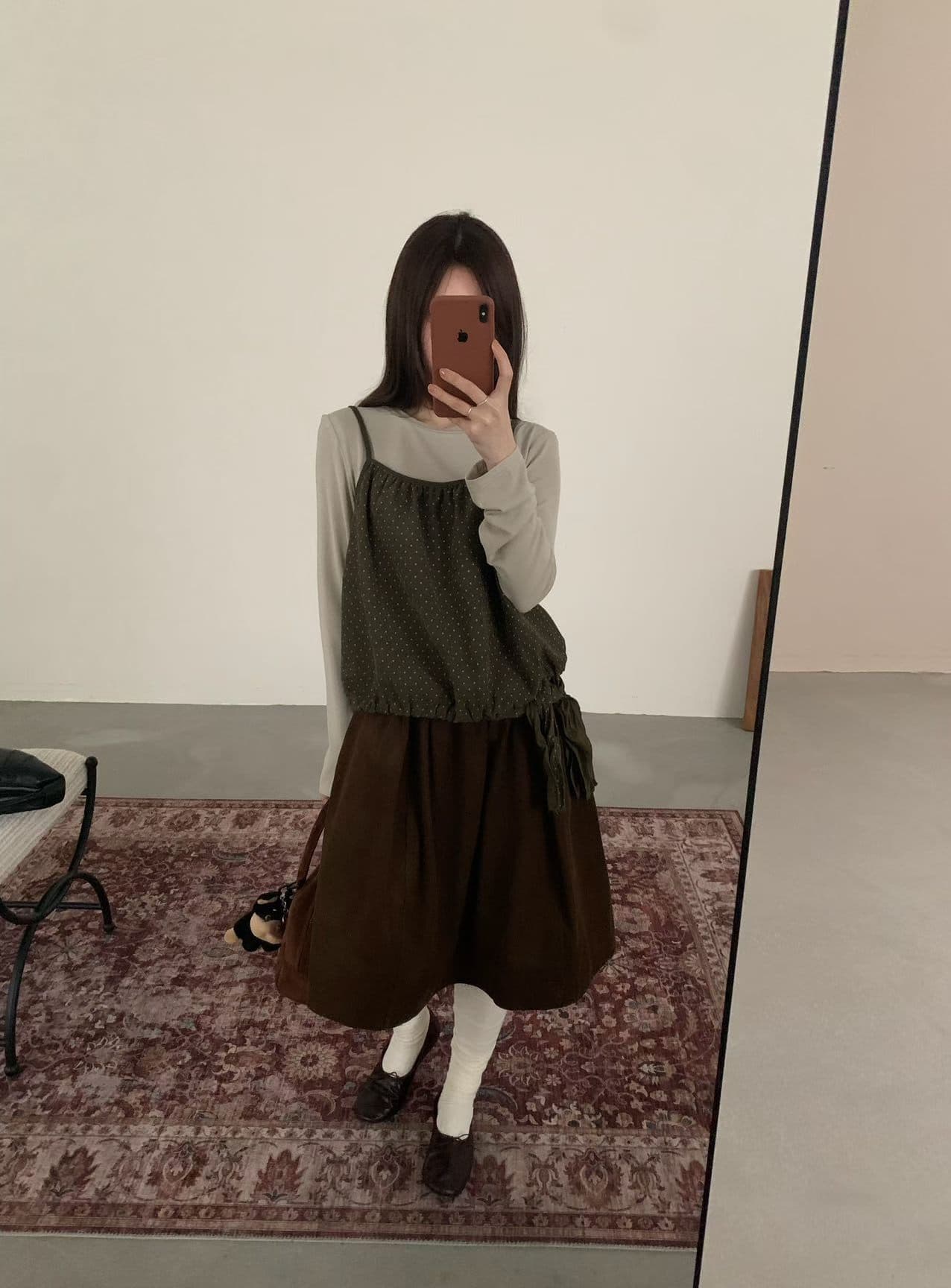 실사 26 가을 켜기 새로운 분위기 한 부서 레트로 코듀로이 아름다움 라드. A라인 스커트 반신 스커트 상세 이미지 12