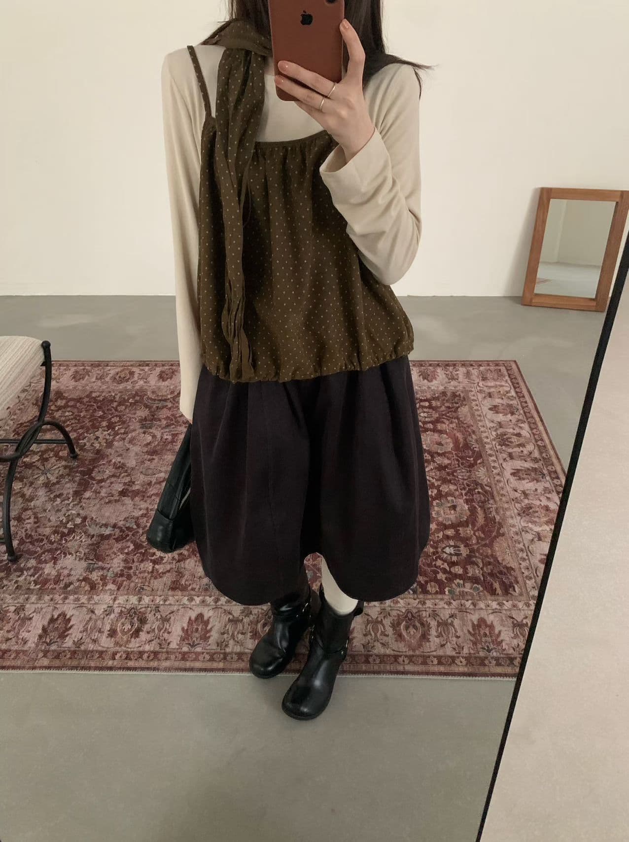 실사 26 가을 켜기 새로운 분위기 한 부서 레트로 코듀로이 아름다움 라드. A라인 스커트 반신 스커트 상세 이미지 15