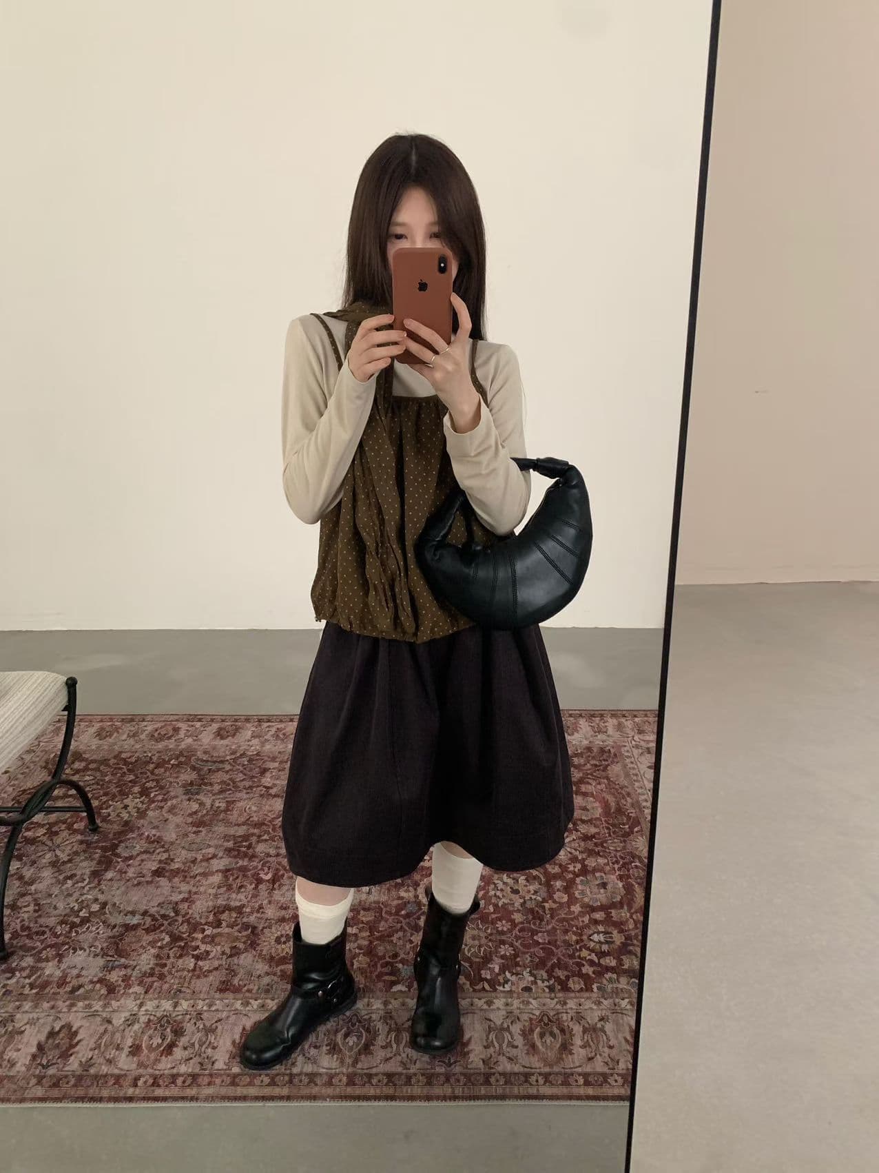 실사 26 가을 켜기 새로운 분위기 한 부서 레트로 코듀로이 아름다움 라드. A라인 스커트 반신 스커트 상세 이미지 16