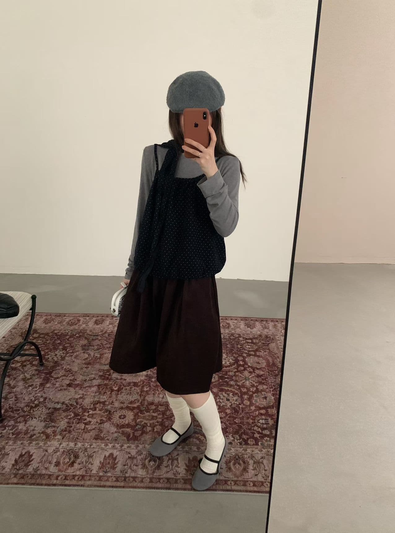 실사 26 가을 켜기 새로운 분위기 한 부서 레트로 코듀로이 아름다움 라드. A라인 스커트 반신 스커트 상세 이미지 24