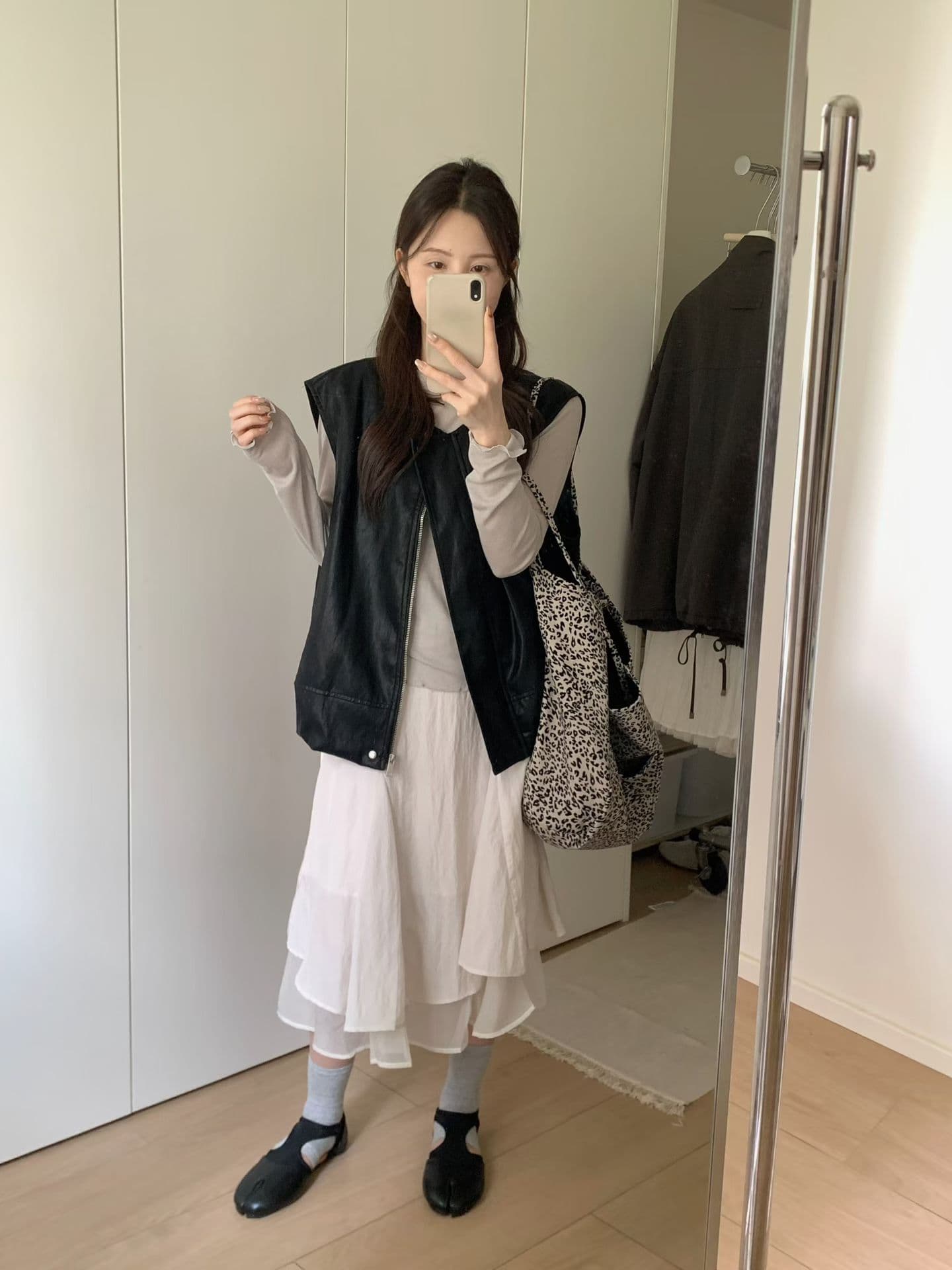 실사 26 가을 켜기 새로운 한 부서 레트로 지퍼 스택 착용 민소매 가죽 베스트 상세 이미지 10