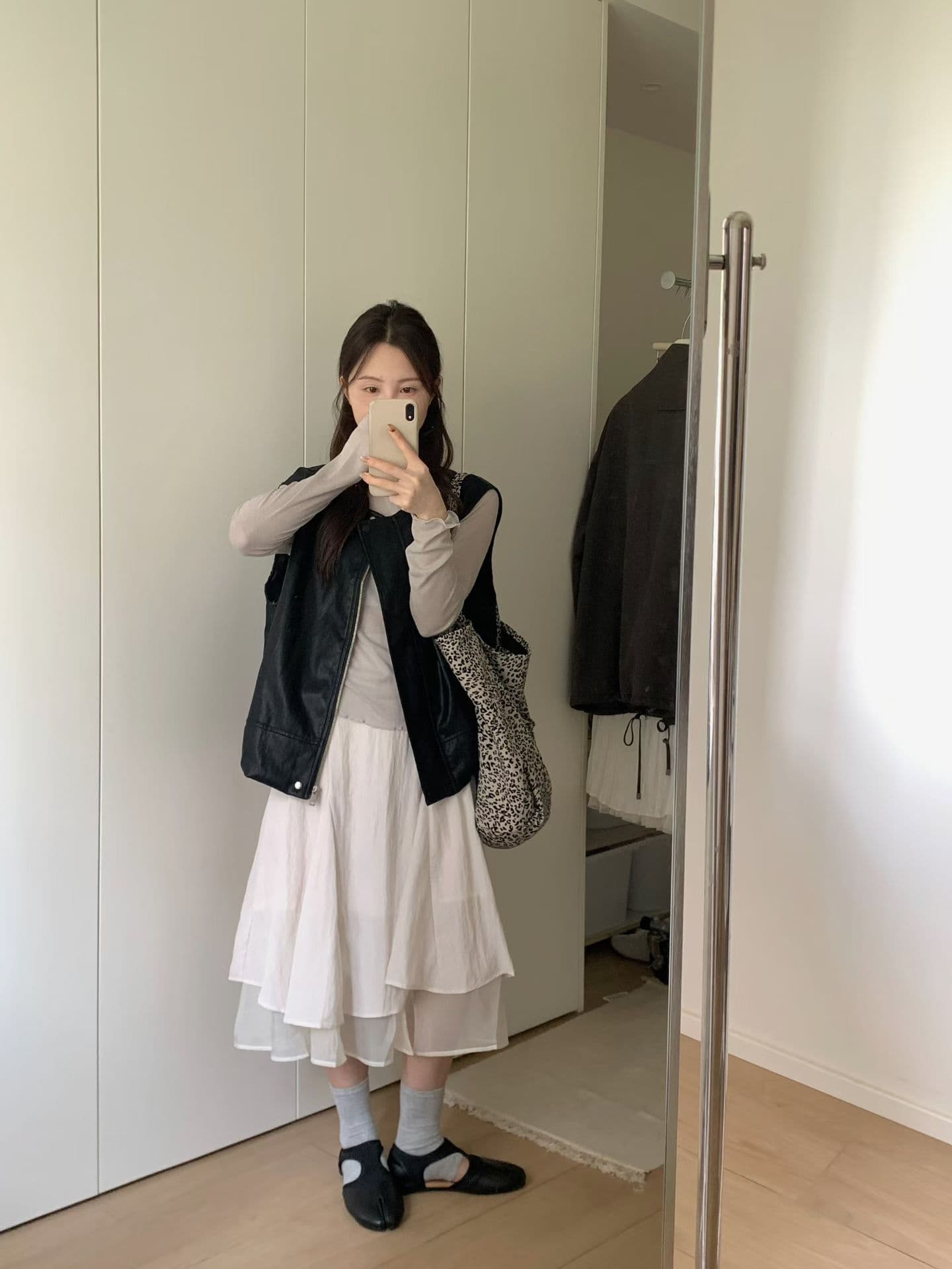 실사 26 가을 켜기 새로운 한 부서 레트로 지퍼 스택 착용 민소매 가죽 베스트 상세 이미지 11