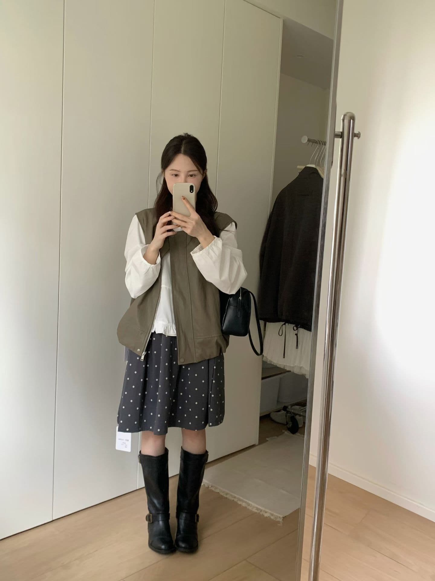 실사 26 가을 켜기 새로운 한 부서 레트로 지퍼 스택 착용 민소매 가죽 베스트 상세 이미지 15