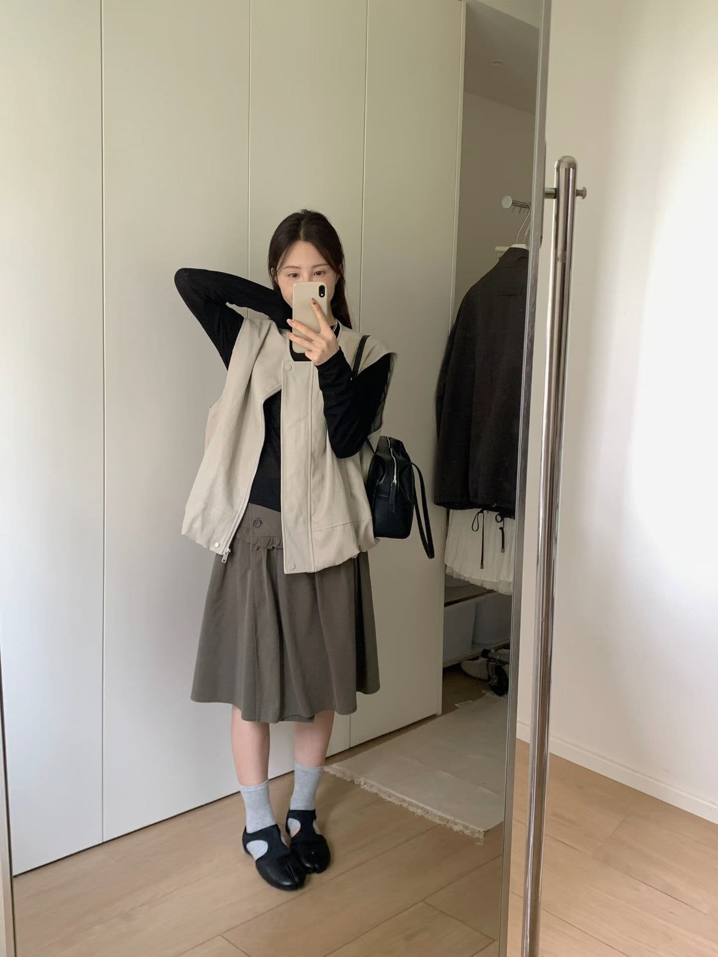 실사 26 가을 켜기 새로운 한 부서 레트로 지퍼 스택 착용 민소매 가죽 베스트 상세 이미지 23