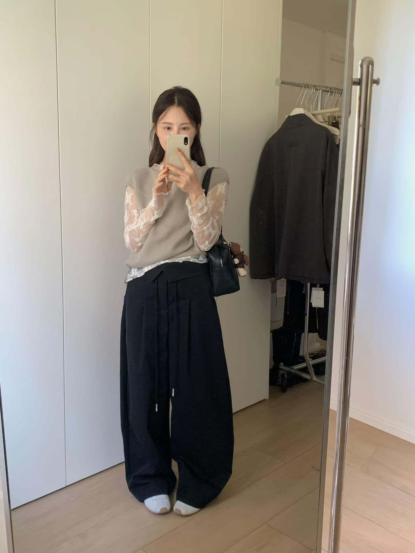 실사 26 가을 켜기 새로운 한 부서 디자인 허리 머리 레이스업 캐주얼 바지 상세 이미지 5