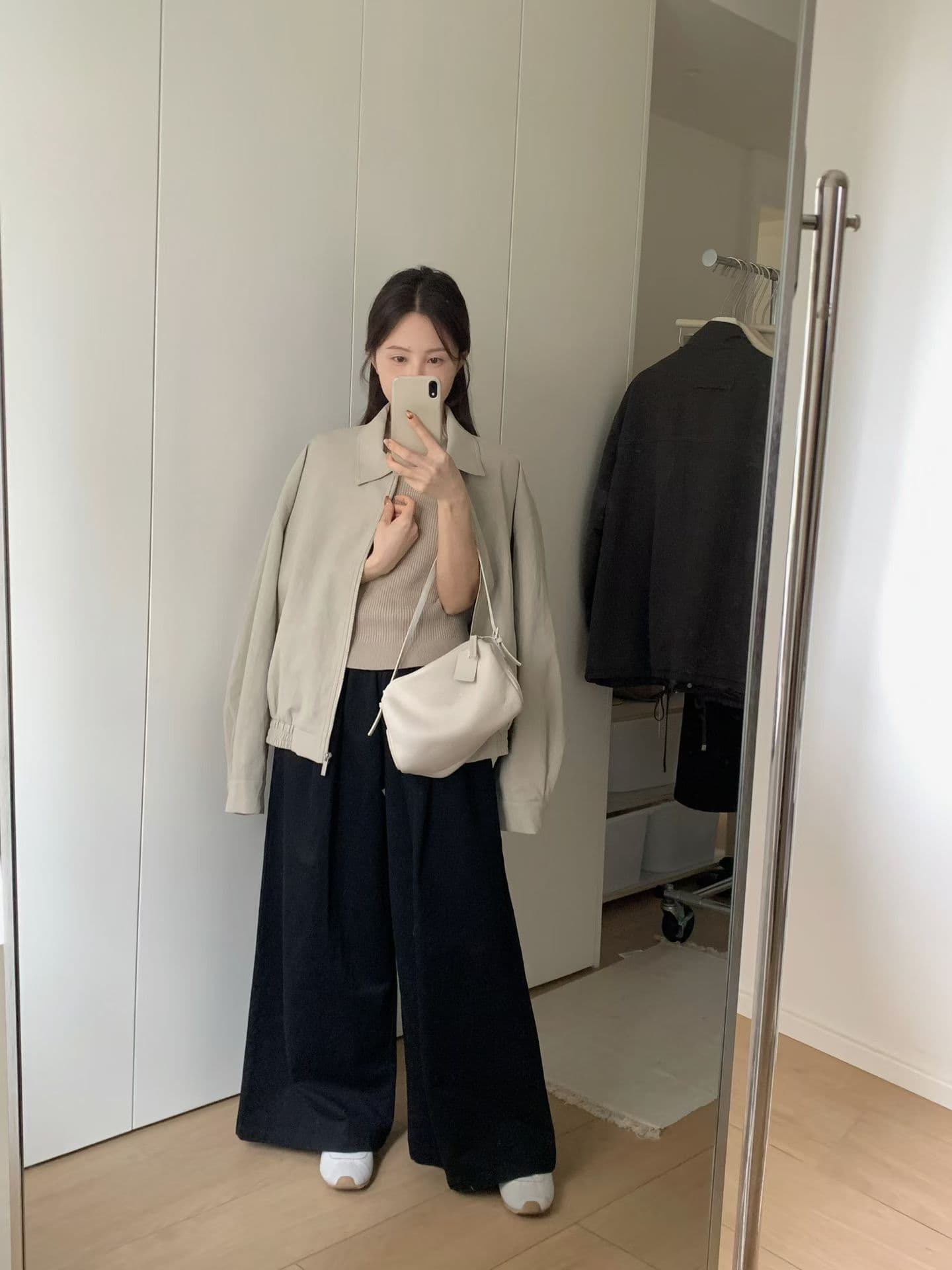 실사 26 가을 켜기 새로운 한 부서 패션 미니멀리즘 단색 허리밴드 루즈핏 다용도 캐주얼 바지 상세 이미지 4