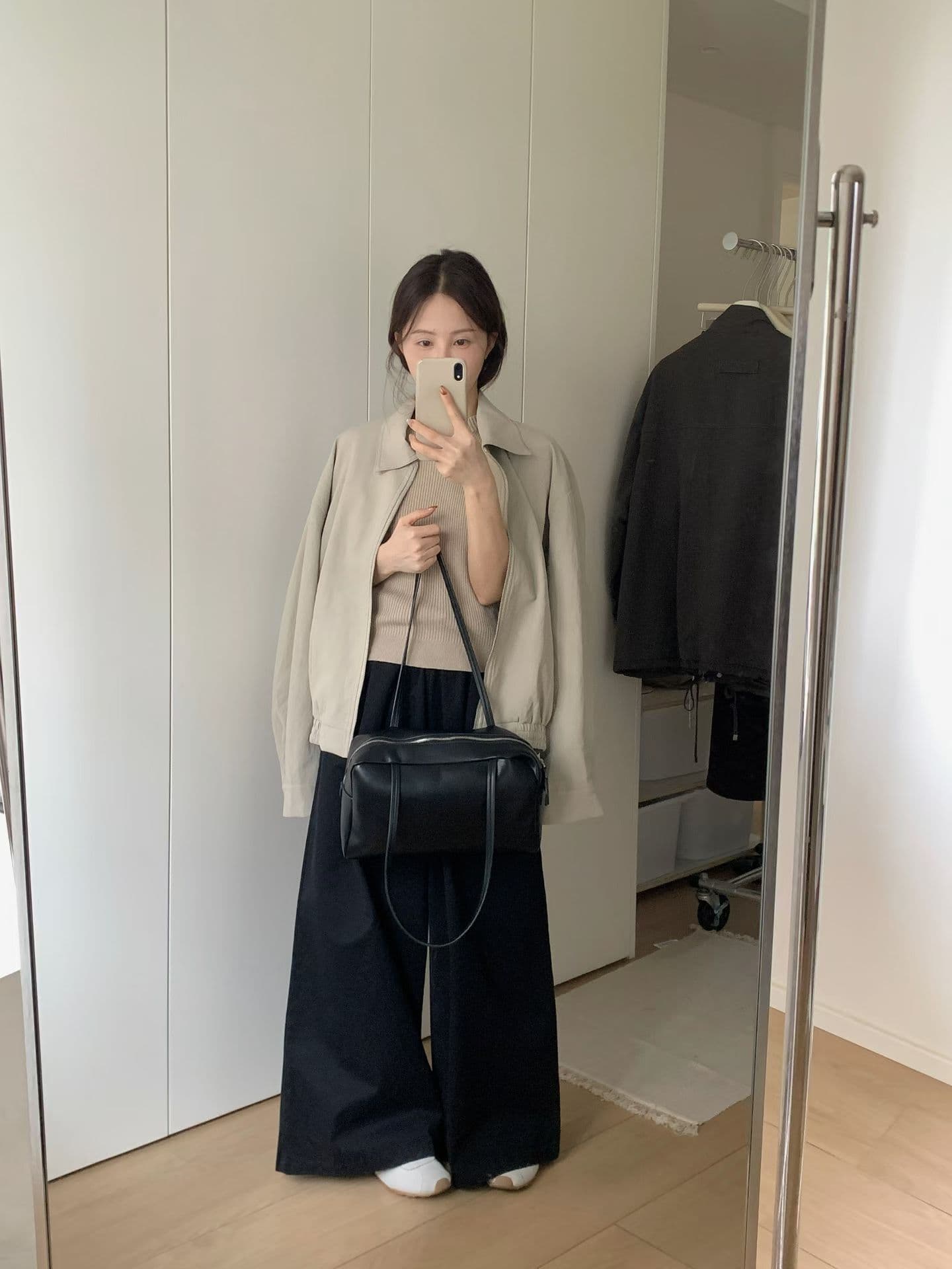 실사 26 가을 켜기 새로운 한 부서 패션 미니멀리즘 단색 허리밴드 루즈핏 다용도 캐주얼 바지 상세 이미지 5