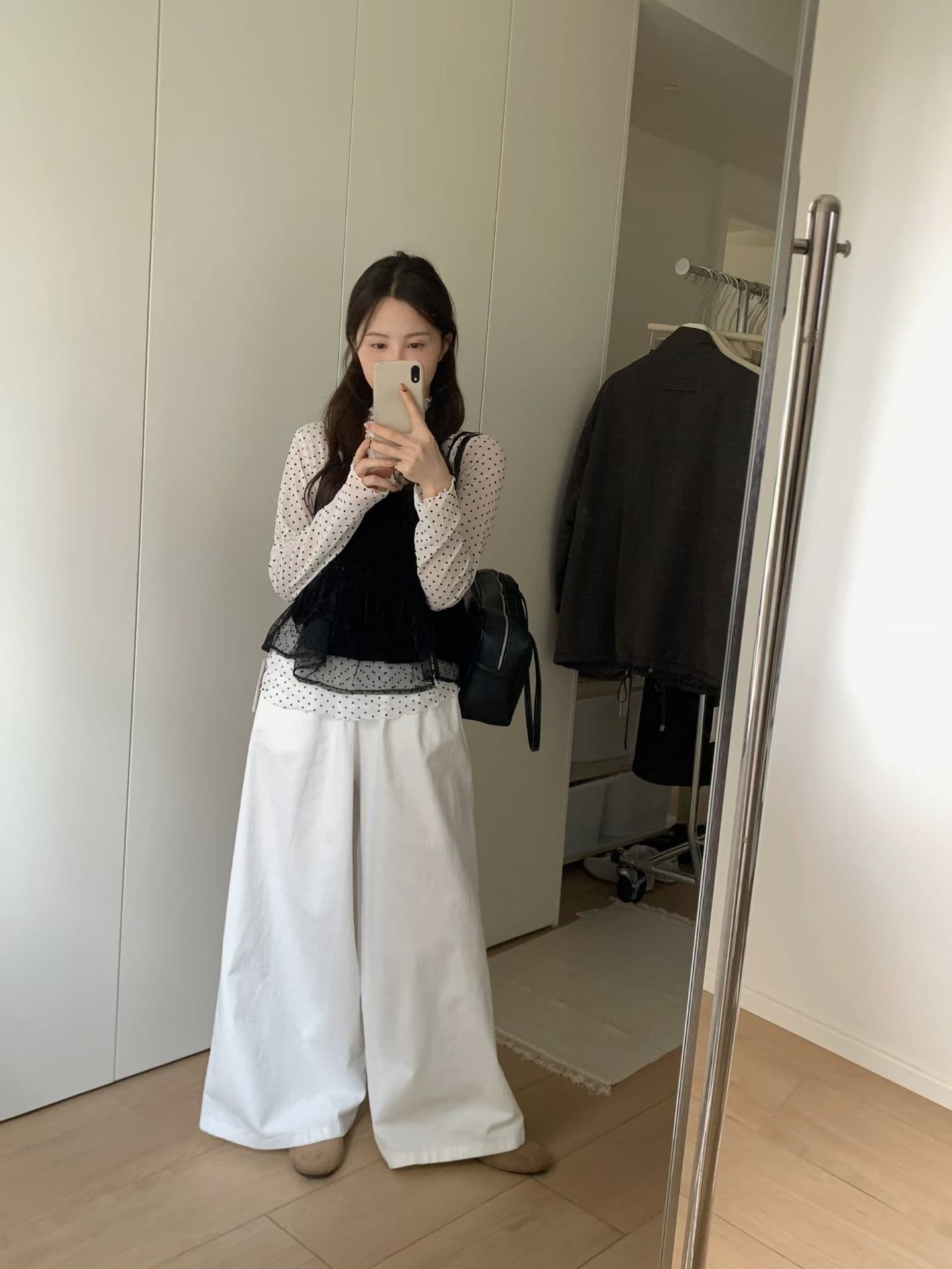 실사 26 가을 켜기 새로운 한 부서 패션 미니멀리즘 단색 허리밴드 루즈핏 다용도 캐주얼 바지 상세 이미지 10