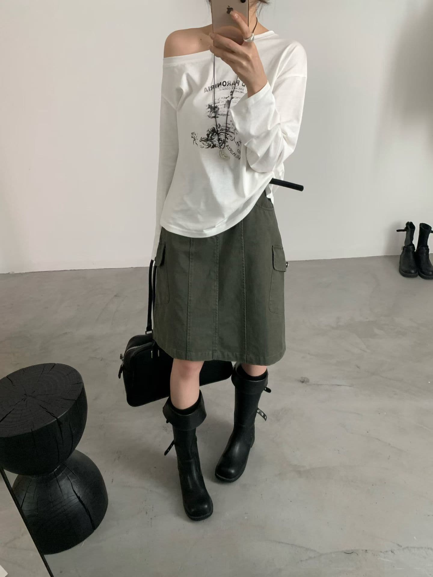 실사 가을 켜기 새로운 아메리칸 워크웨어 바람 주머니 반신 스커트 벨트 포함 없음 안전 바지 상세 이미지 19