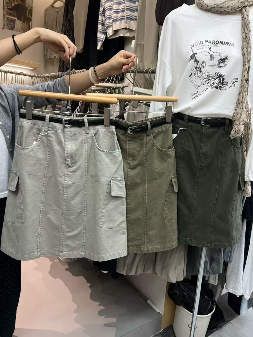 실사 가을 켜기 새로운 아메리칸 워크웨어 바람 주머니 반신 스커트 벨트 포함 없음 안전 바지 상세 이미지 25