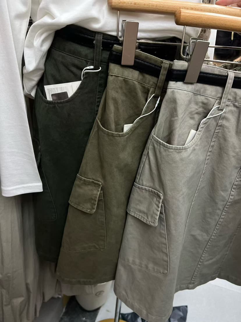 실사 가을 켜기 새로운 아메리칸 워크웨어 바람 주머니 반신 스커트 벨트 포함 없음 안전 바지 상세 이미지 32