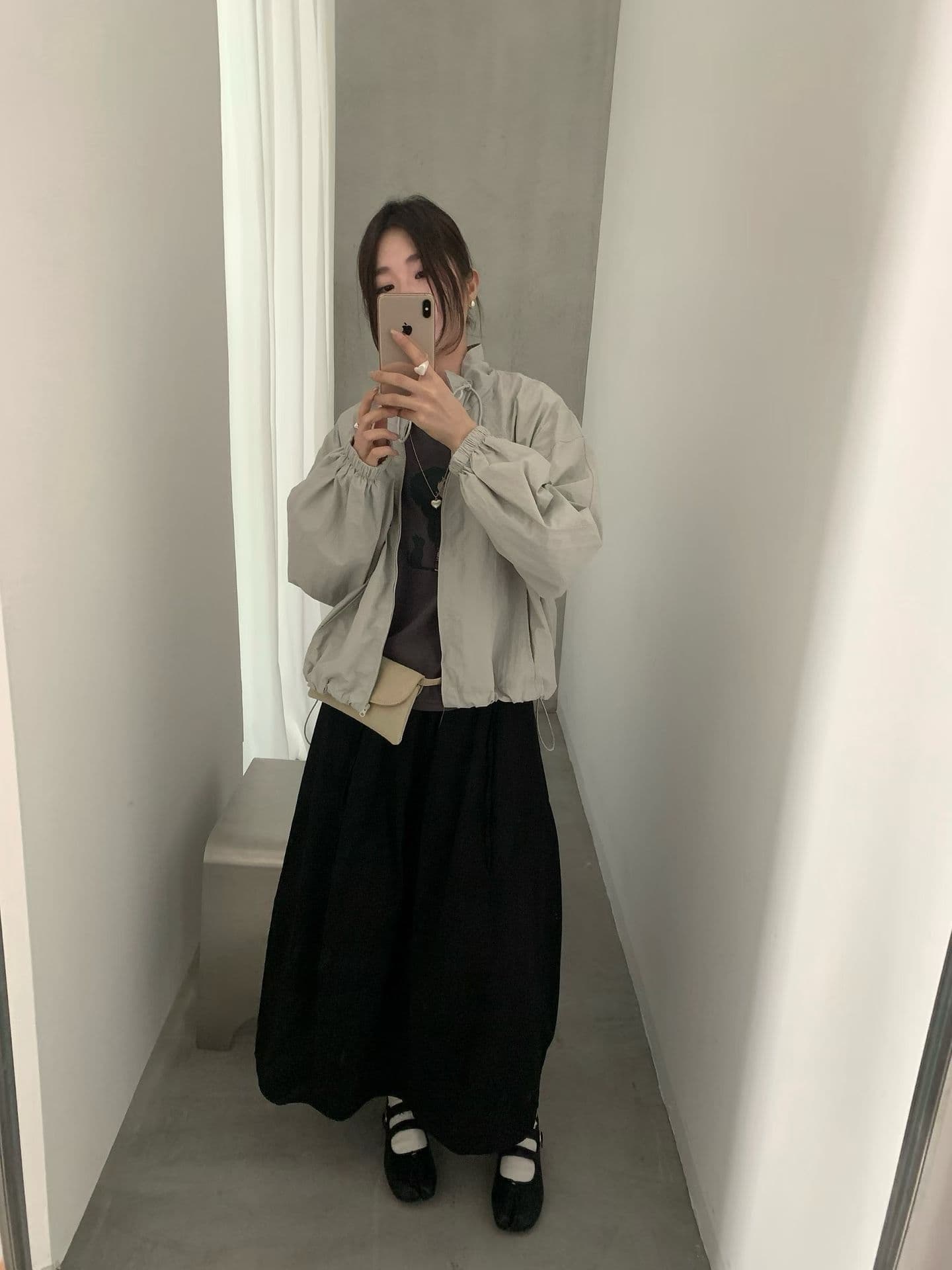 실사 26 가을 켜기 새로운 한 부서 스탠드 칼라 캐주얼 지퍼 루즈핏 짧은 외투 상세 이미지 14