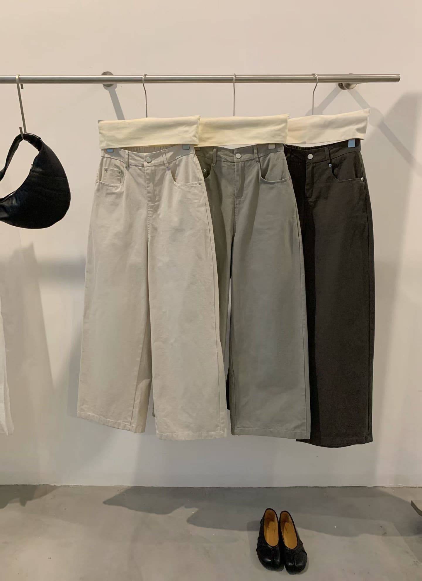 실사 26 가을 켜기 새로운 한 부서 레트로 워싱 루즈핏 단색 청바지 상세 이미지 2