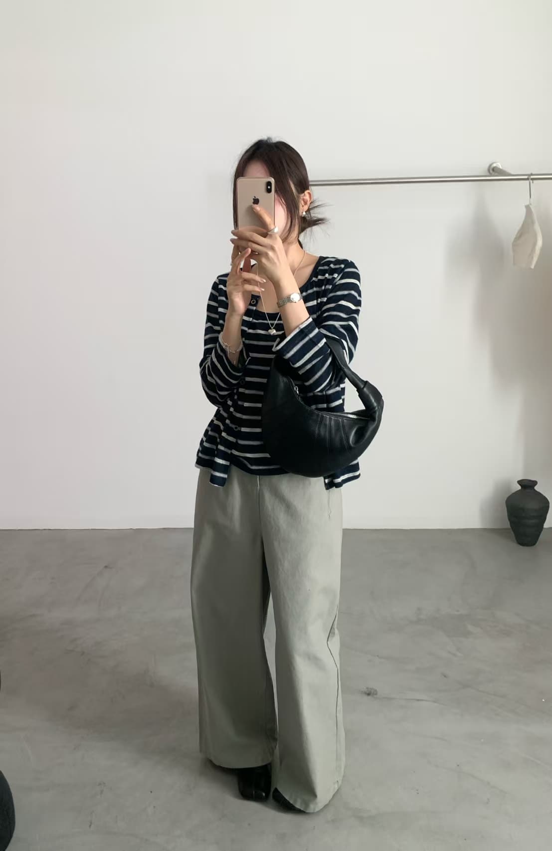 실사 26 가을 켜기 새로운 한 부서 레트로 워싱 루즈핏 단색 청바지 상세 이미지 9