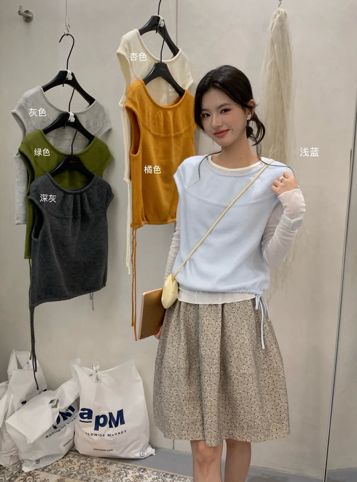 가을 켜기 새로운 한 부서 이른 가을 달콤한 스타일 스택 착용 싱글 착용 라운드 넥 부드러운 찹쌀 기타 색상 니트 스웨터 니트 스웨터 상세 이미지 2