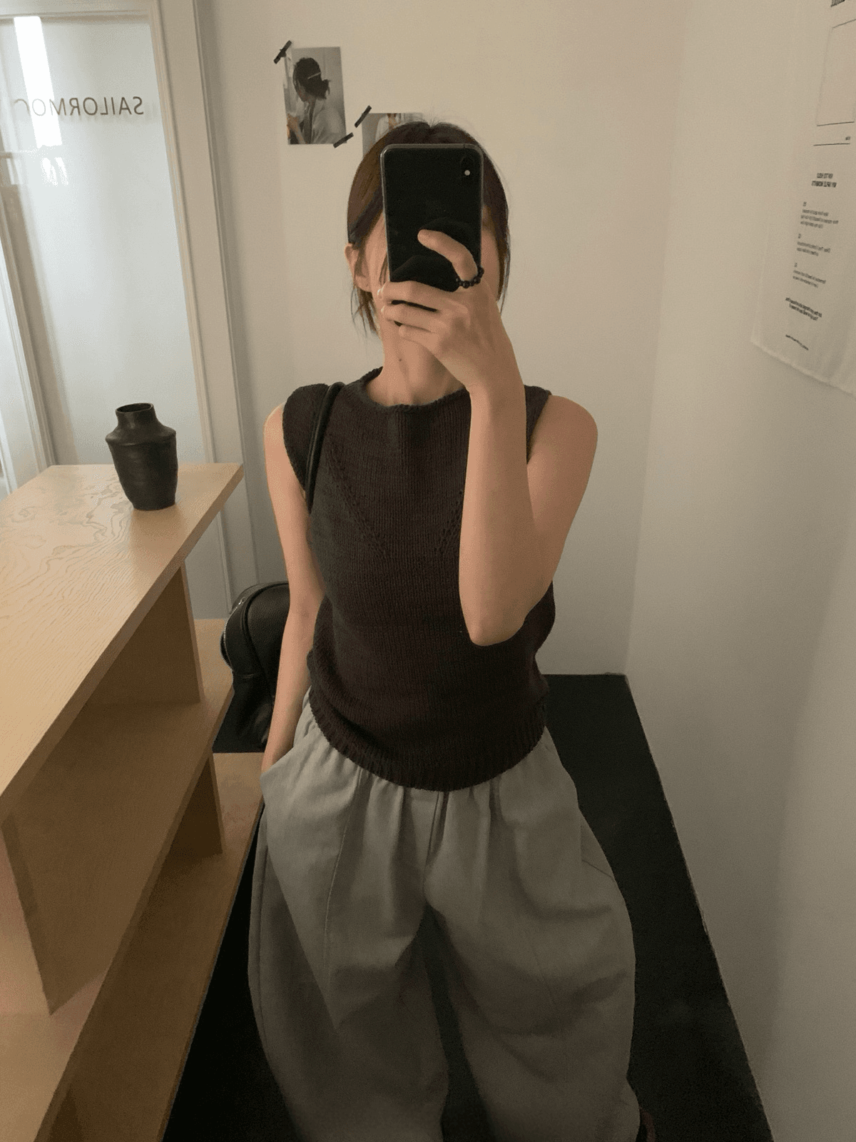 이른 가을 켜기 새로운 ins 보 주님 즐겨 찾기 한 부서 디자인 센스 누출 두꺼운 선 니트 베스트 상세 이미지 8