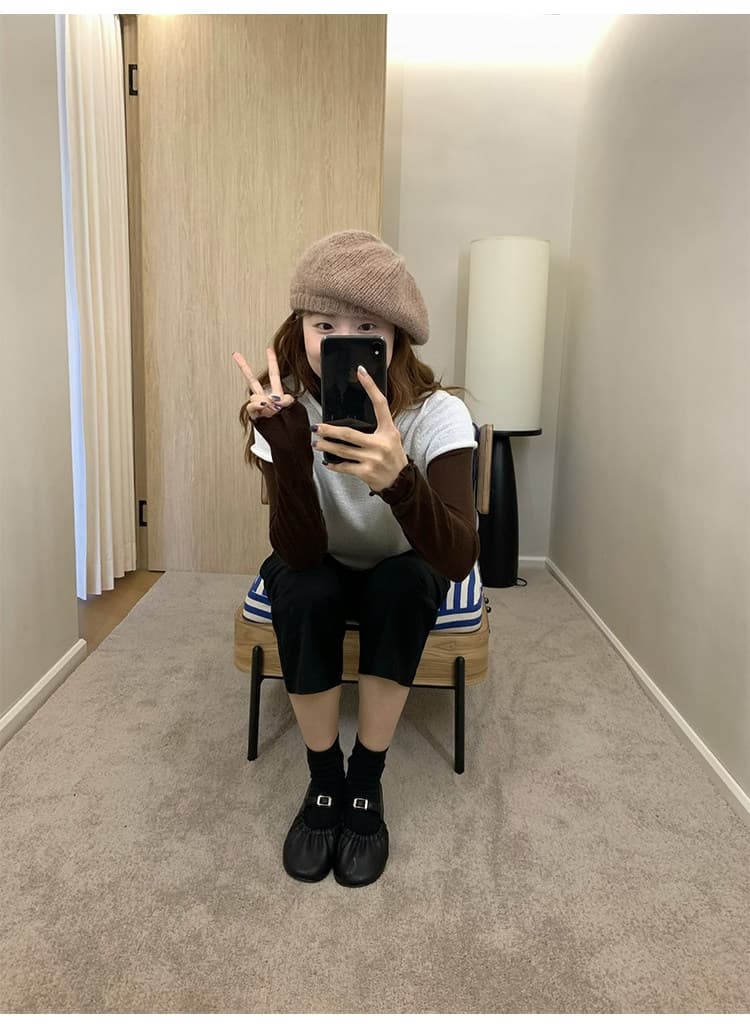 부드러운 한 부서 프릴 반하이넥 긴팔 니트 스웨터 여성 가을 몸매 가꾸기 슬림해 보이는 기본 셔츠 맨위 상세 이미지 9