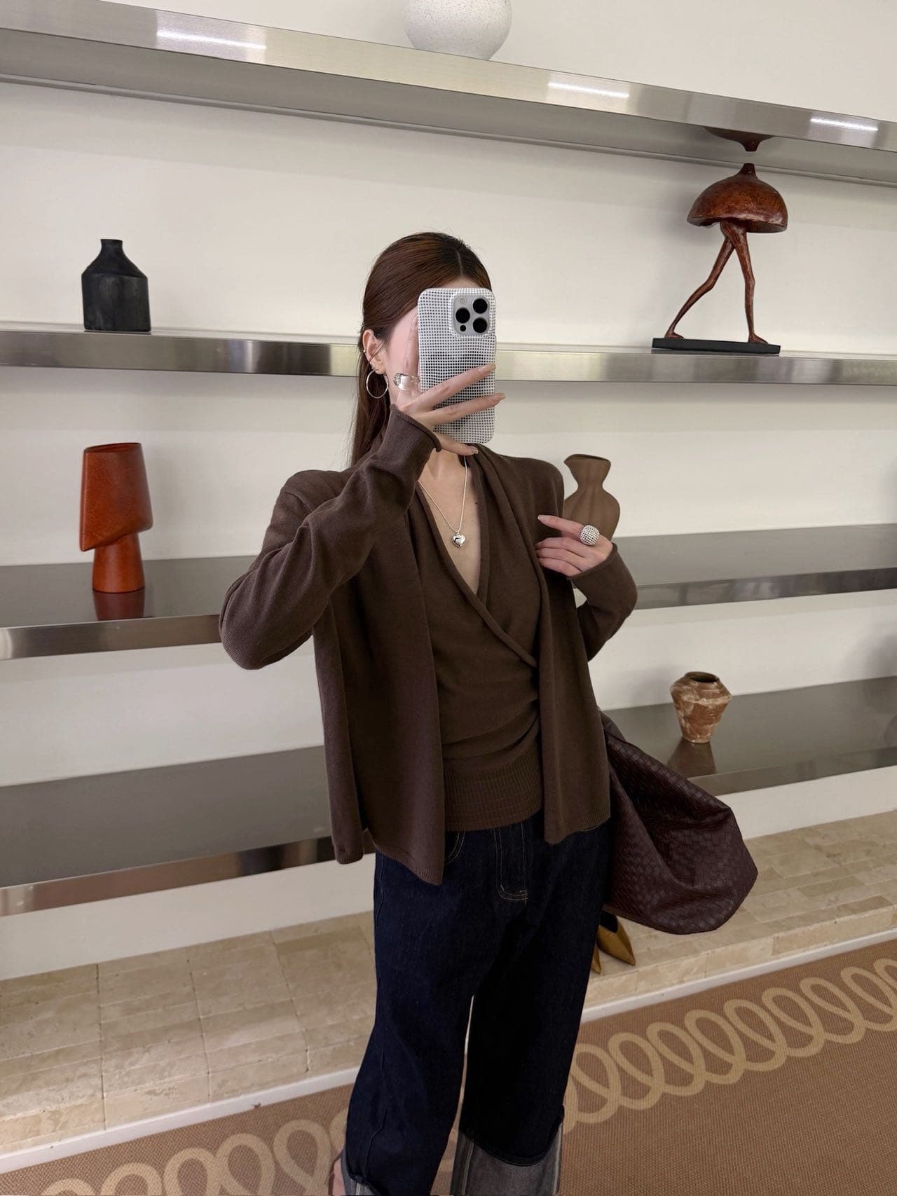 실사 오래된 돈 바람 이른 가을 니트 숄 여자 오픈 가디건 루즈핏 느긋한 바람 긴팔 몸매 가꾸기 슬림해 보이는 재킷 상세 이미지 4