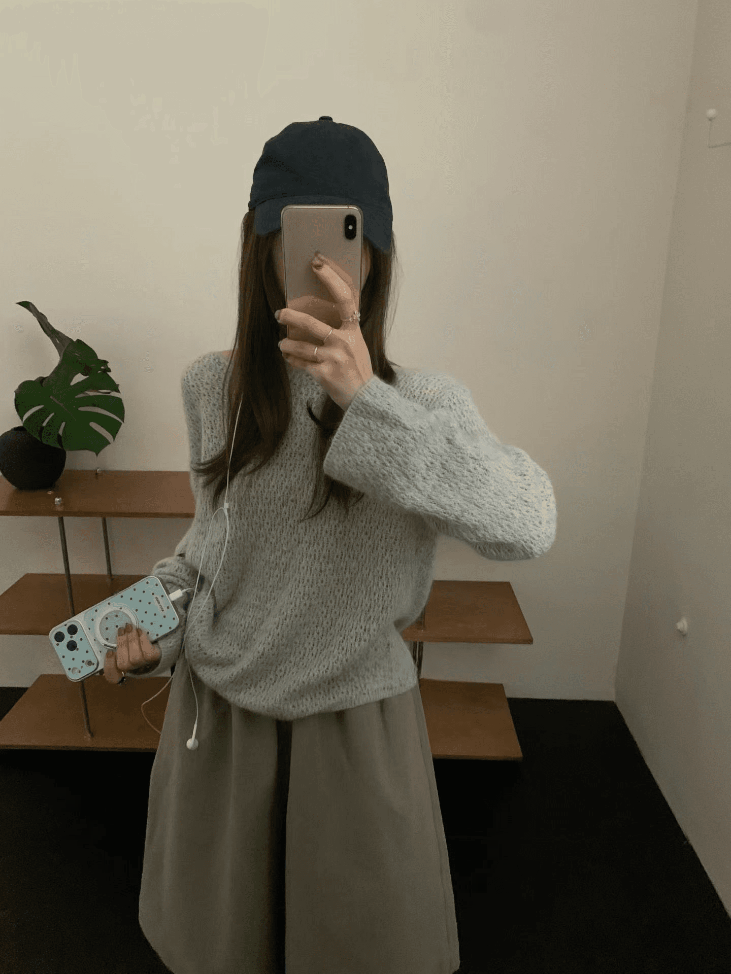 실사 가을 켜기 새로운 더러운 곰 플러시 홀로우 아웃 니트 스웨터 여성 라운드 넥 루즈핏 느긋한 바람 스웨터 품격 맨위 이미지 2