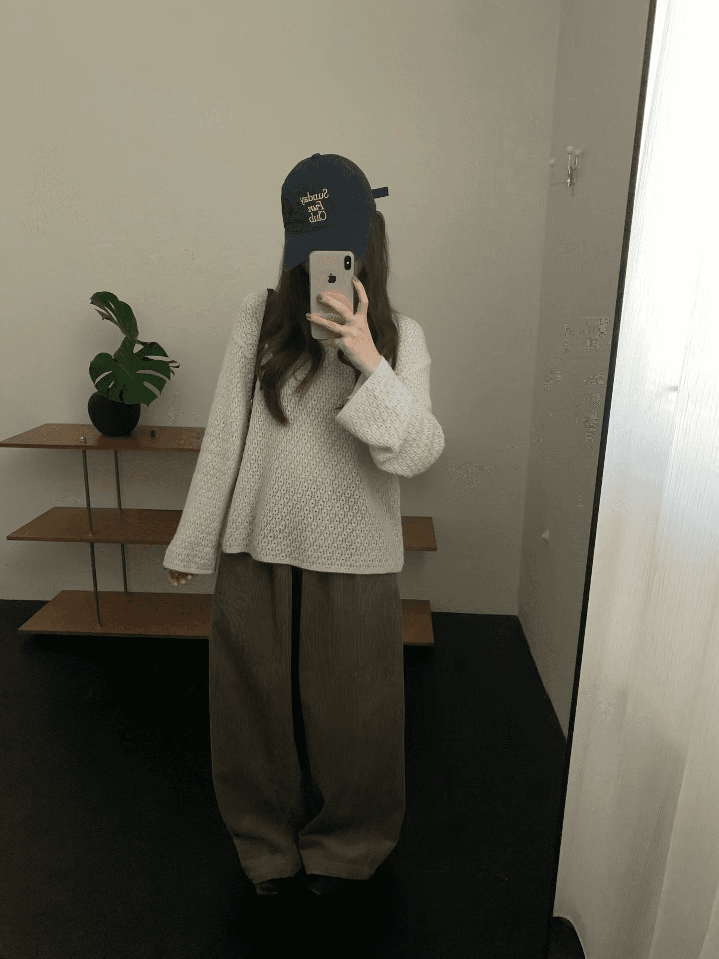 실사 가을 켜기 새로운 더러운 곰 플러시 홀로우 아웃 니트 스웨터 여성 라운드 넥 루즈핏 느긋한 바람 스웨터 품격 맨위 상세 이미지 3