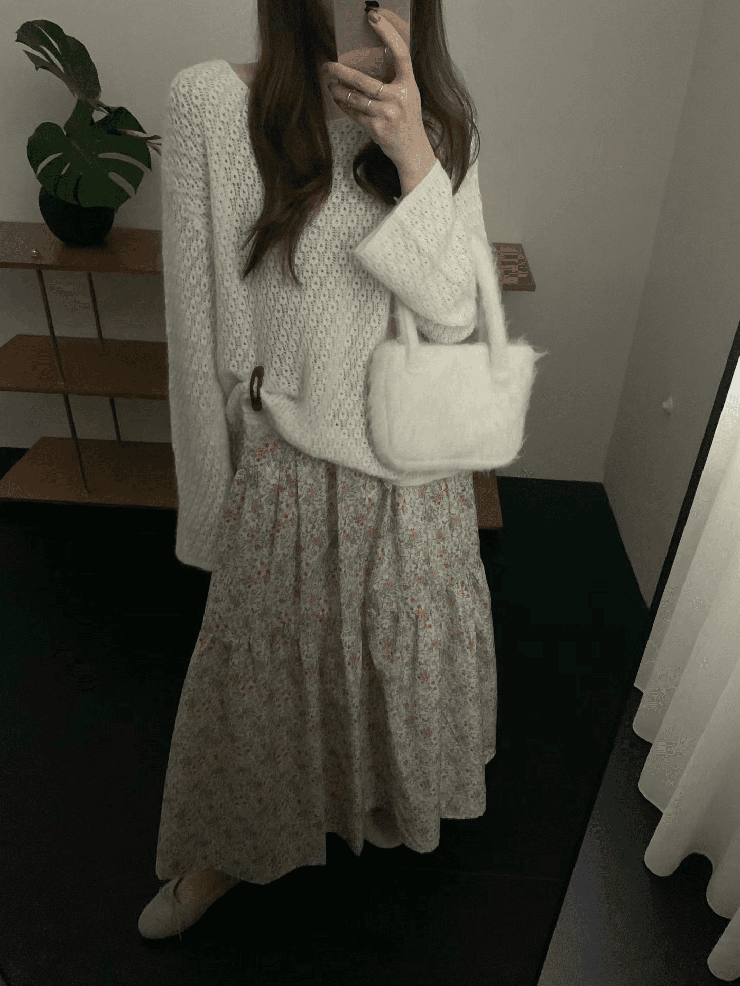 실사 가을 켜기 새로운 더러운 곰 플러시 홀로우 아웃 니트 스웨터 여성 라운드 넥 루즈핏 느긋한 바람 스웨터 품격 맨위 상세 이미지 7