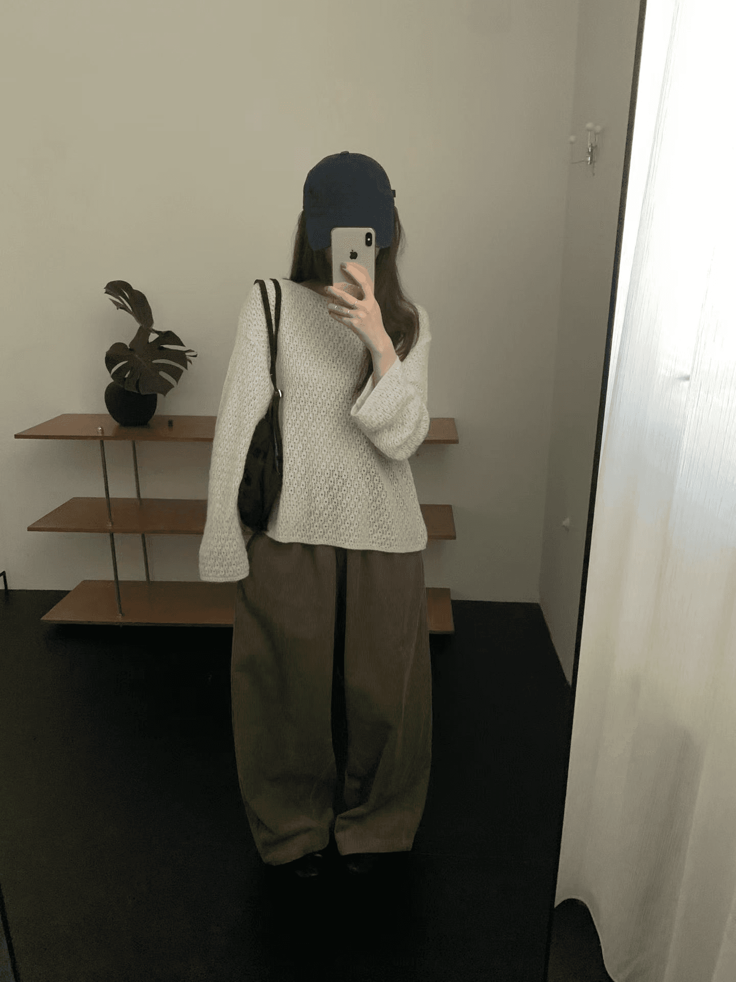 실사 가을 켜기 새로운 더러운 곰 플러시 홀로우 아웃 니트 스웨터 여성 라운드 넥 루즈핏 느긋한 바람 스웨터 품격 맨위 상세 이미지 8