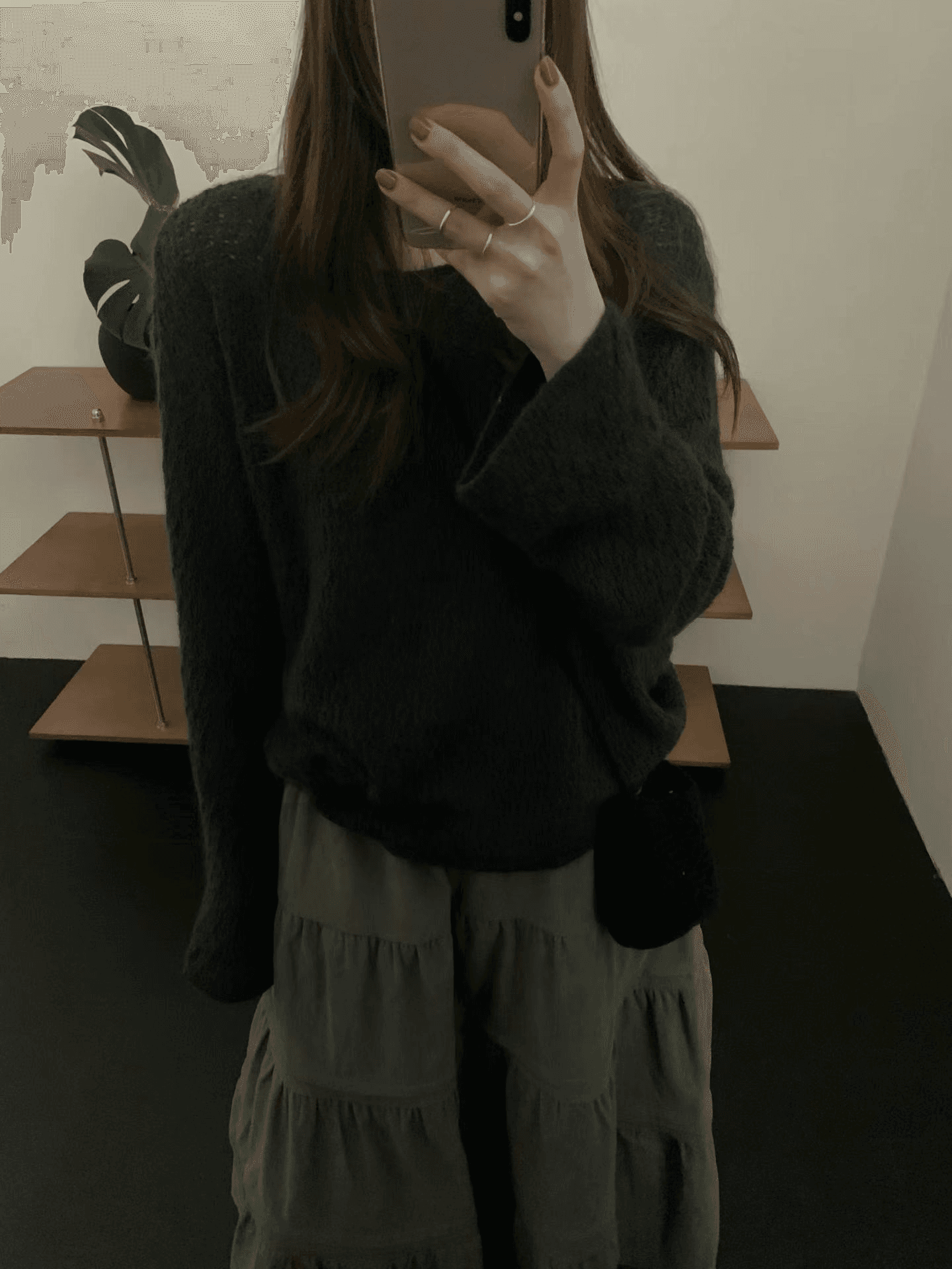 실사 가을 켜기 새로운 더러운 곰 플러시 홀로우 아웃 니트 스웨터 여성 라운드 넥 루즈핏 느긋한 바람 스웨터 품격 맨위 상세 이미지 11