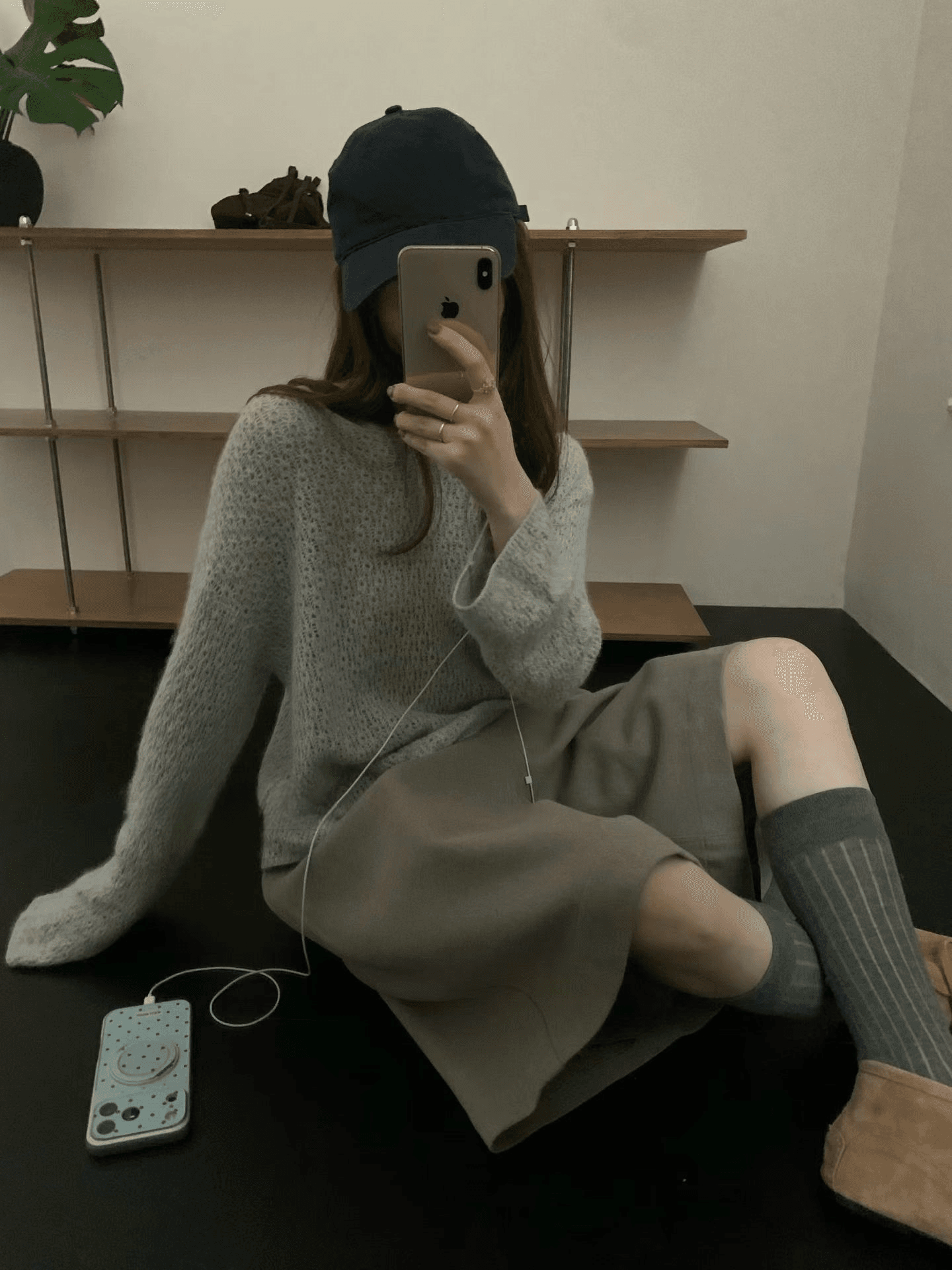실사 가을 켜기 새로운 더러운 곰 플러시 홀로우 아웃 니트 스웨터 여성 라운드 넥 루즈핏 느긋한 바람 스웨터 품격 맨위 상세 이미지 20